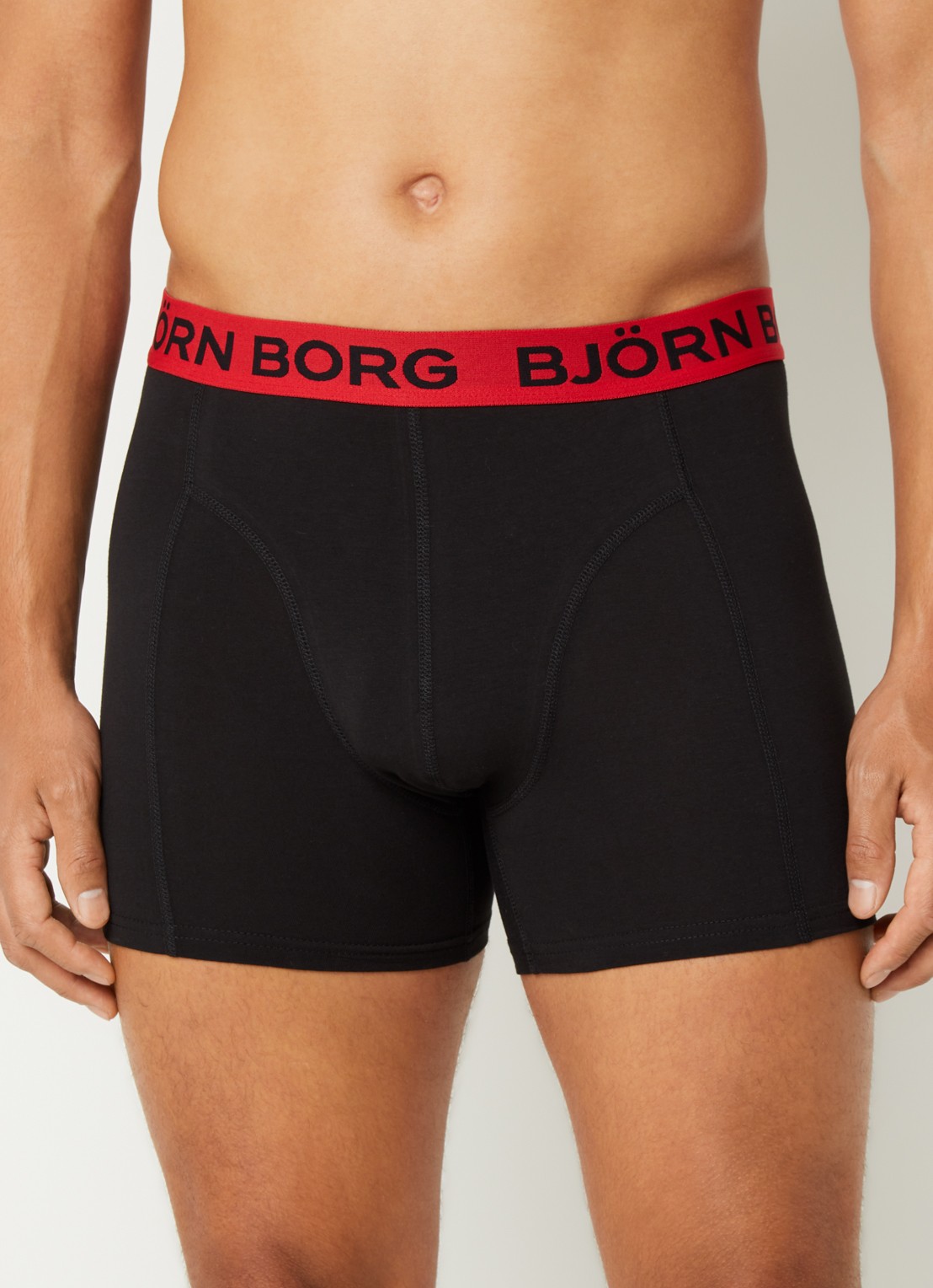 Björn Borg Boxershort met logoband in 3-pack - voorkant 3 rood