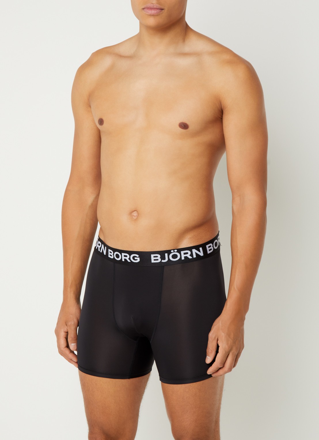 Björn Borg Boxershort met logoband in 3-pack - detail grijs
