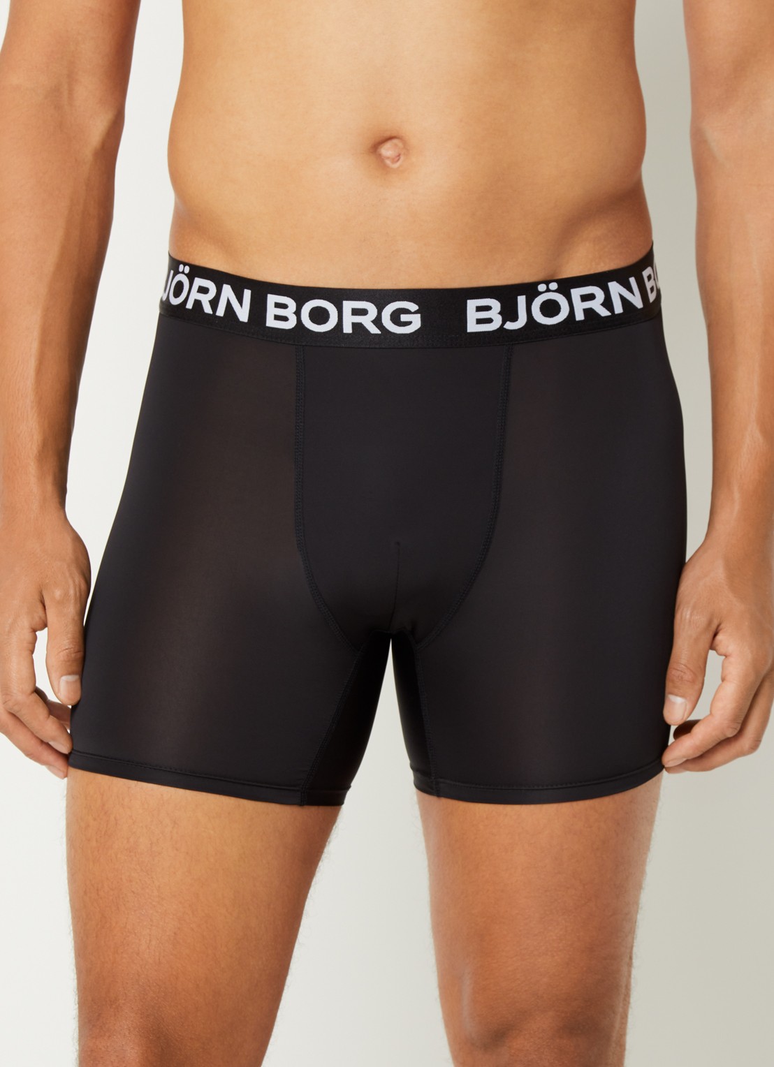 Björn Borg Boxershort met logoband in 3-pack - voorkant 4 grijs