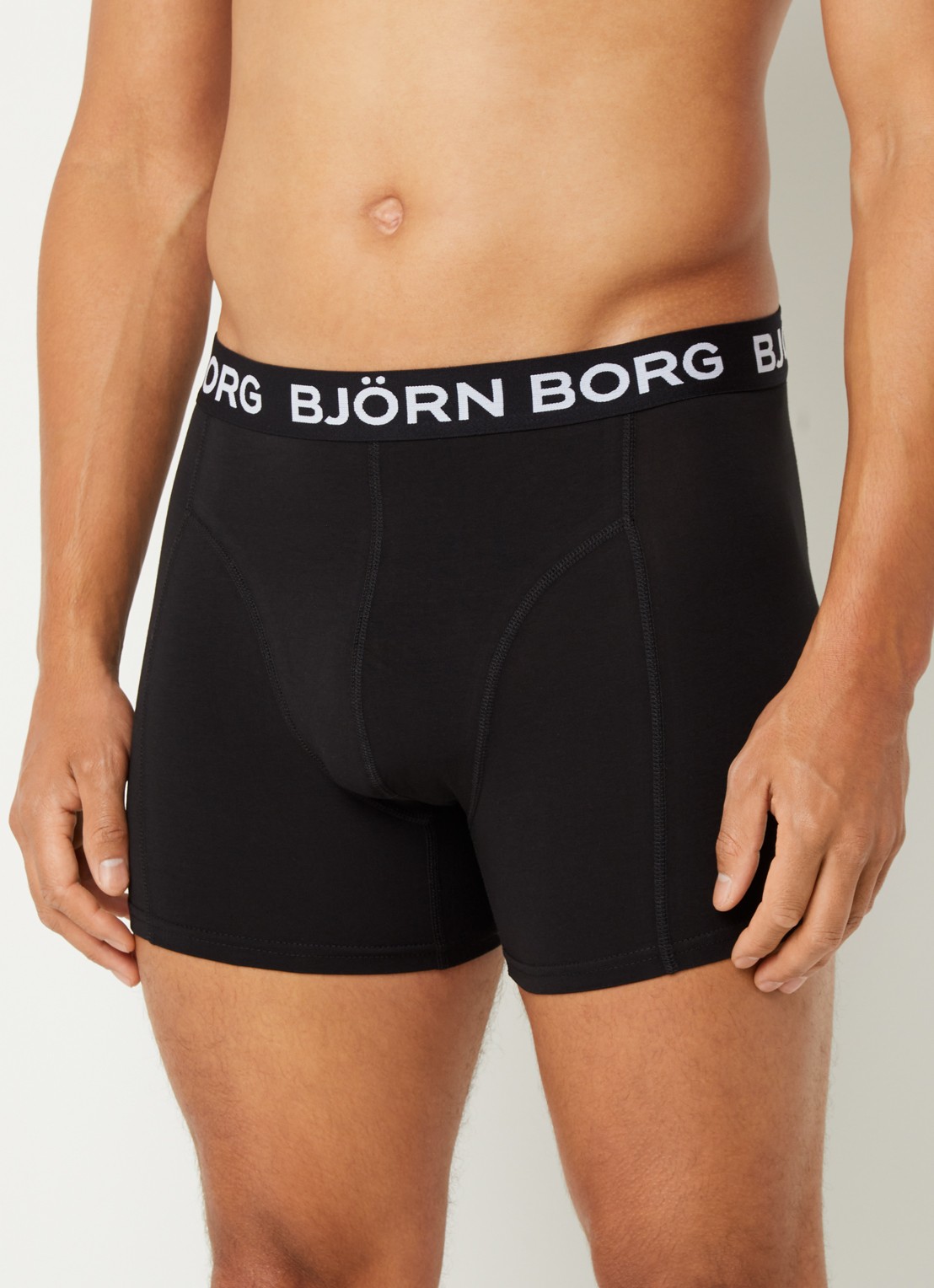 Björn Borg Boxershort met logoband in 5-pack - voorkant 4 zwart