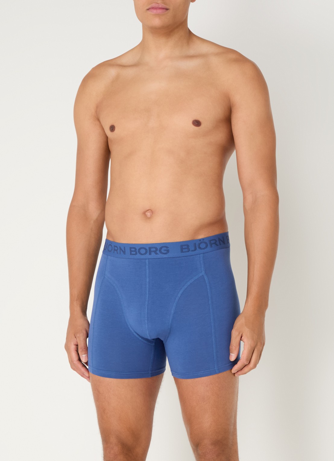Björn Borg Boxershort met logoband in 5-pack - detail 4 donkerblauw