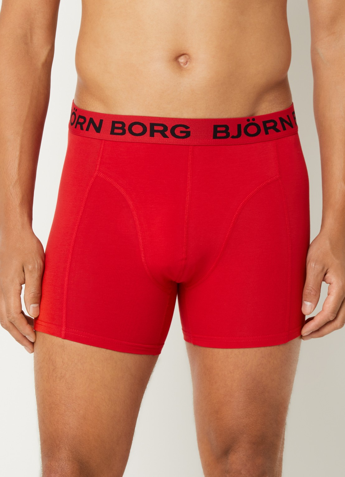 Björn Borg Boxershort met logoband in 5-pack - voorkant 3 rood