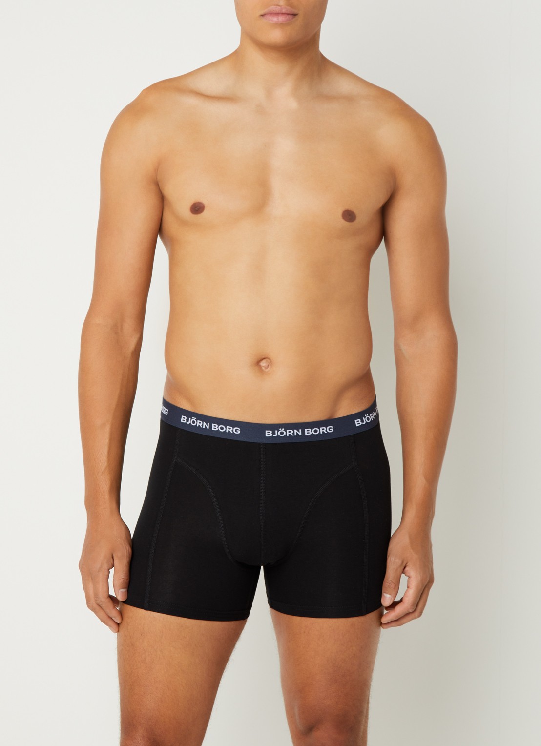 Björn Borg Boxershort met logoband in 5-pack - detail zwart