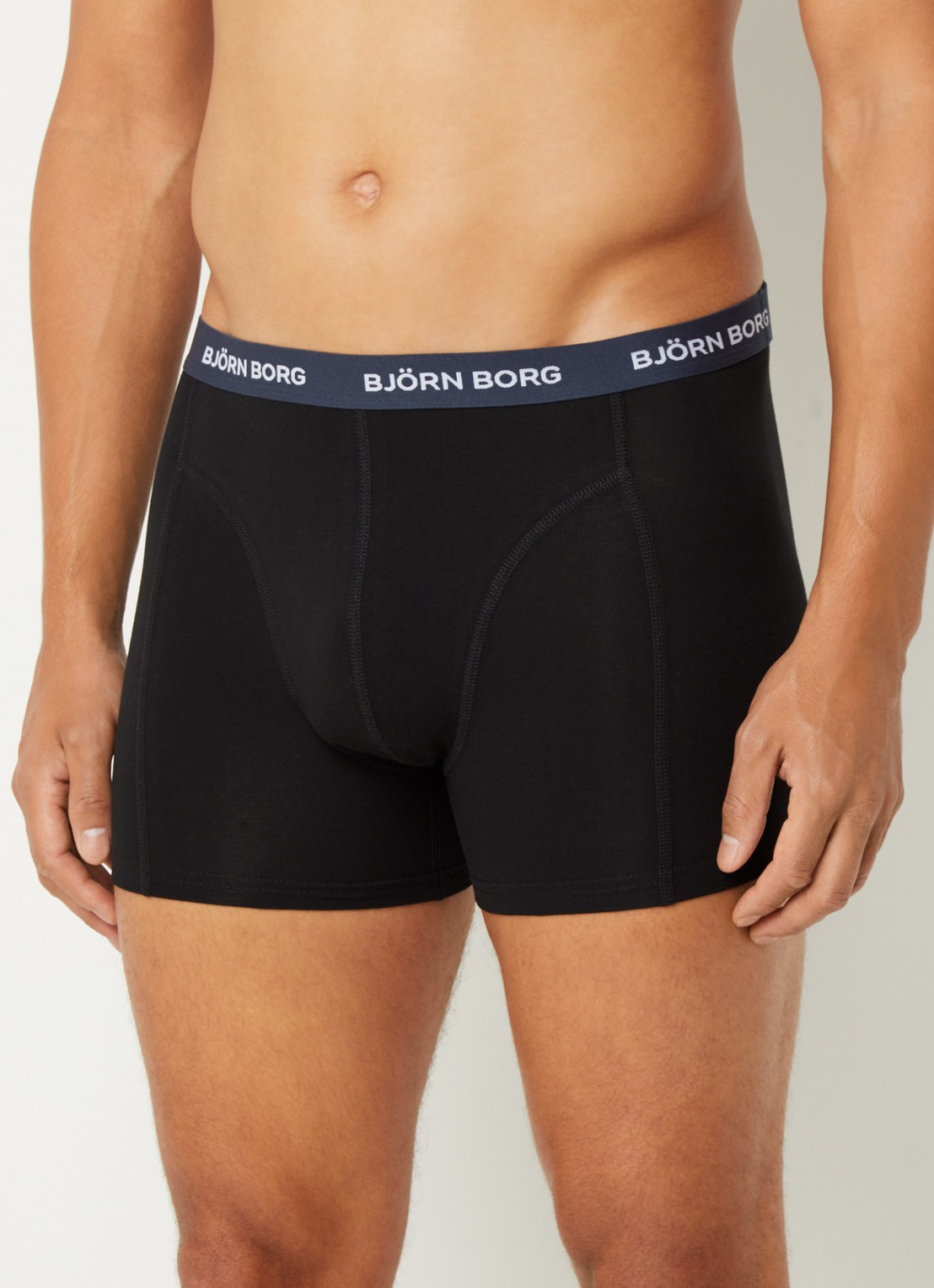 Björn Borg Boxershort met logoband in 5-pack - voorkant 4 zwart