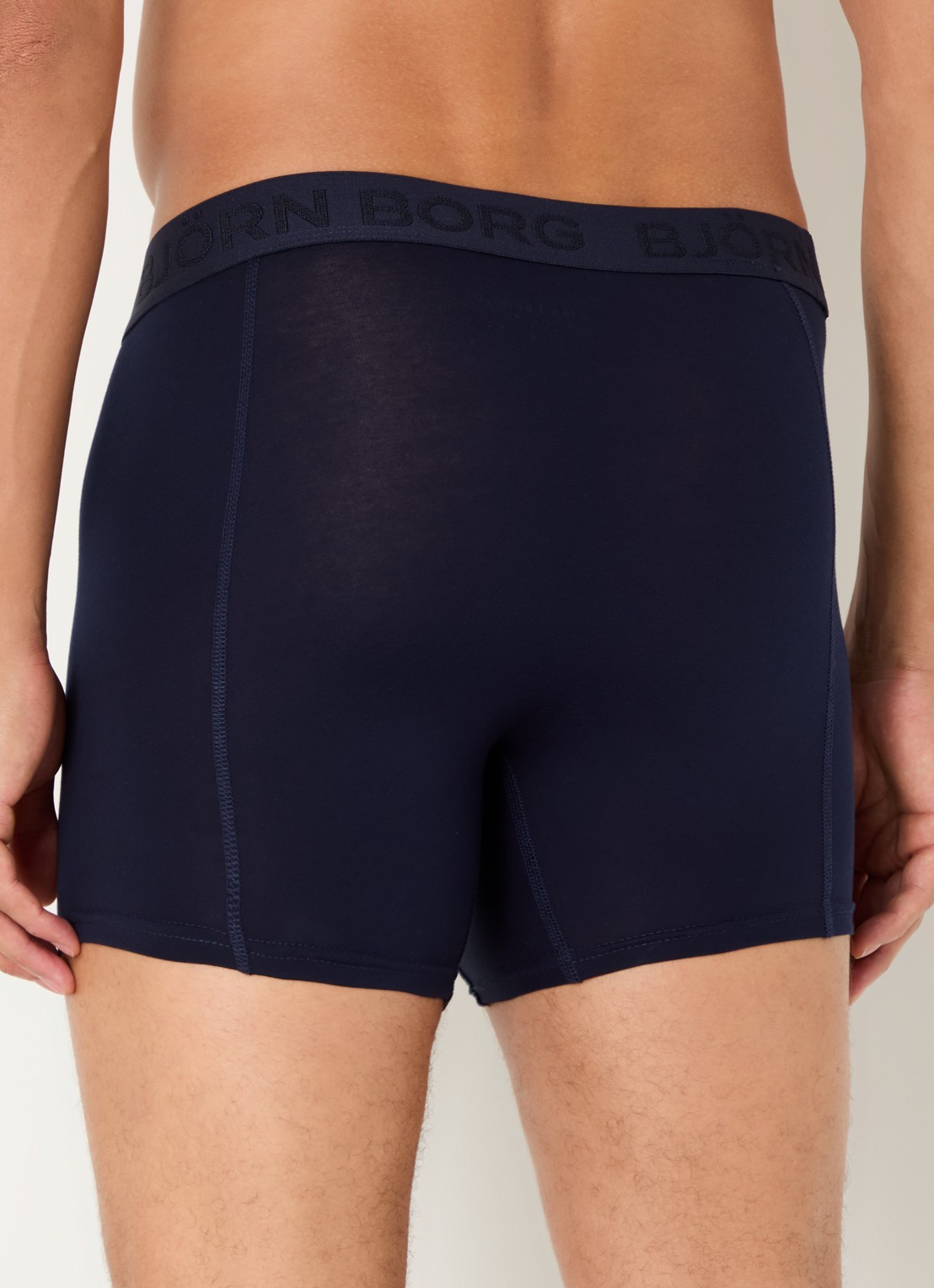 Björn Borg Boxershort met logoband in 5-pack - achterkant 2 donkerblauw