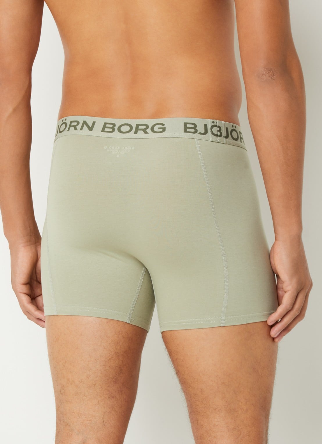 Björn Borg Boxershort met logoband in 7-pack - achterkant 2 mosgroen