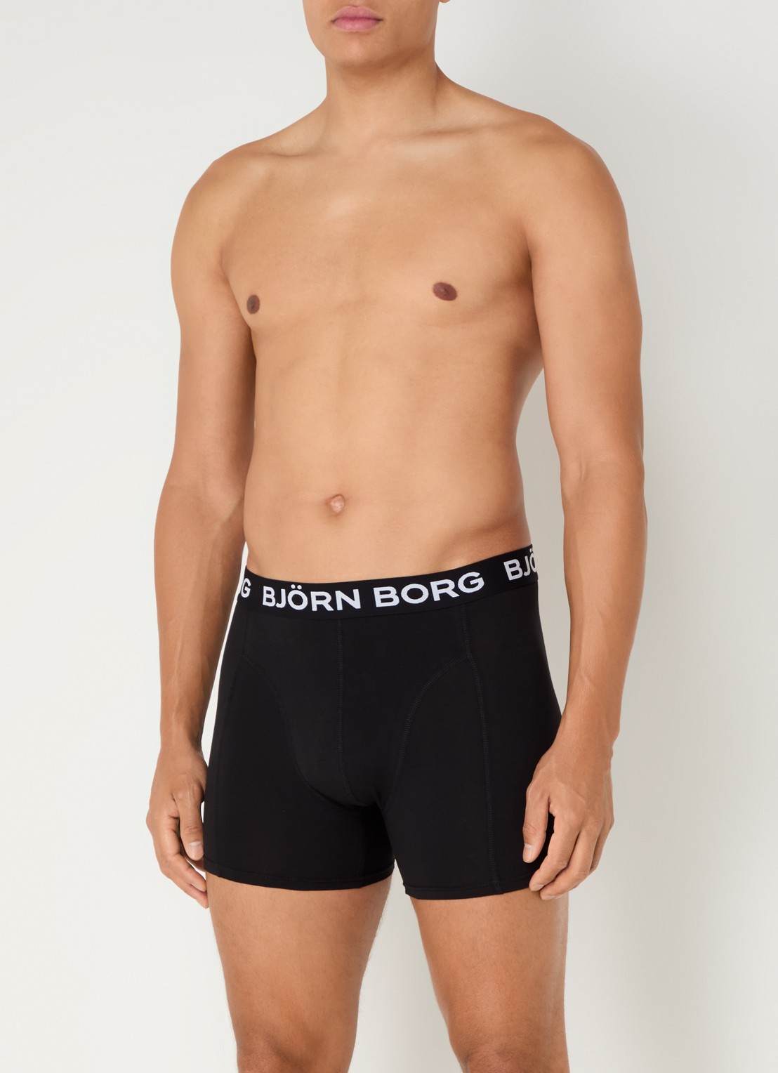 Björn Borg Boxershort met logoband in 7-pack - detail zeegroen