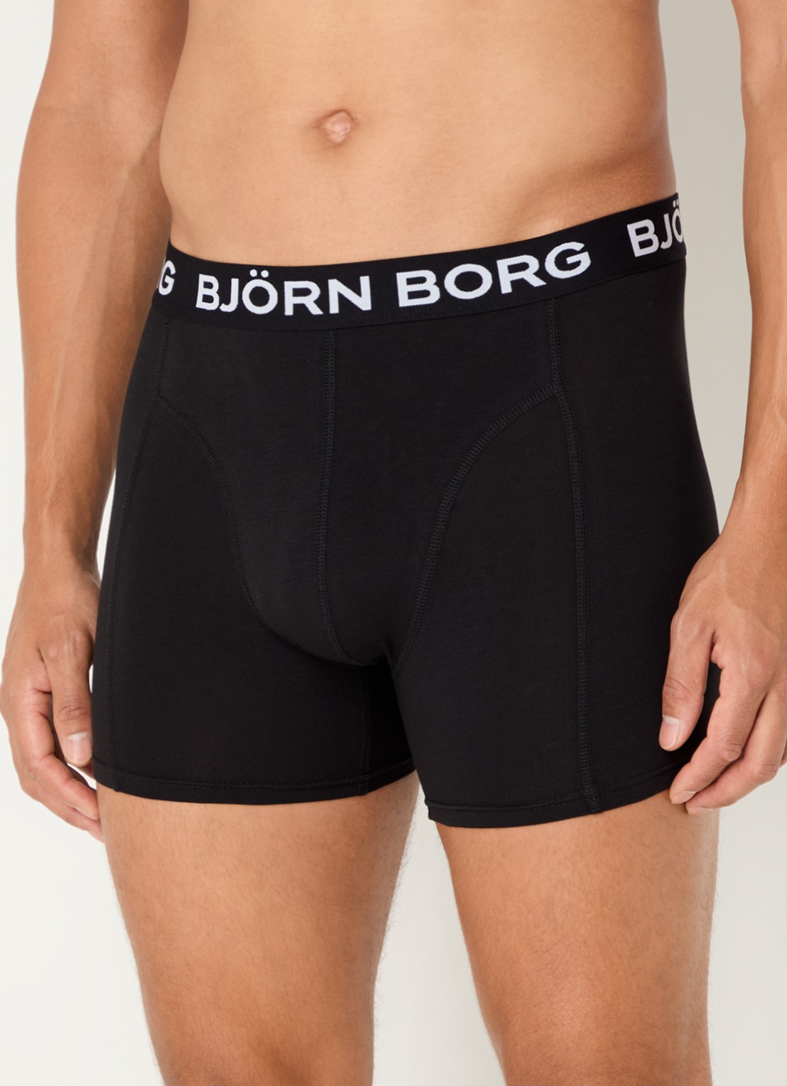 Björn Borg Boxershort met logoband in 7-pack - voorkant 3 zeegroen