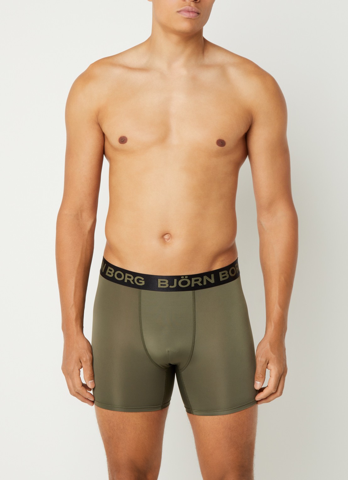 Björn Borg Boxershort met logoband van microfiber in 5-pack - detail donkerblauw
