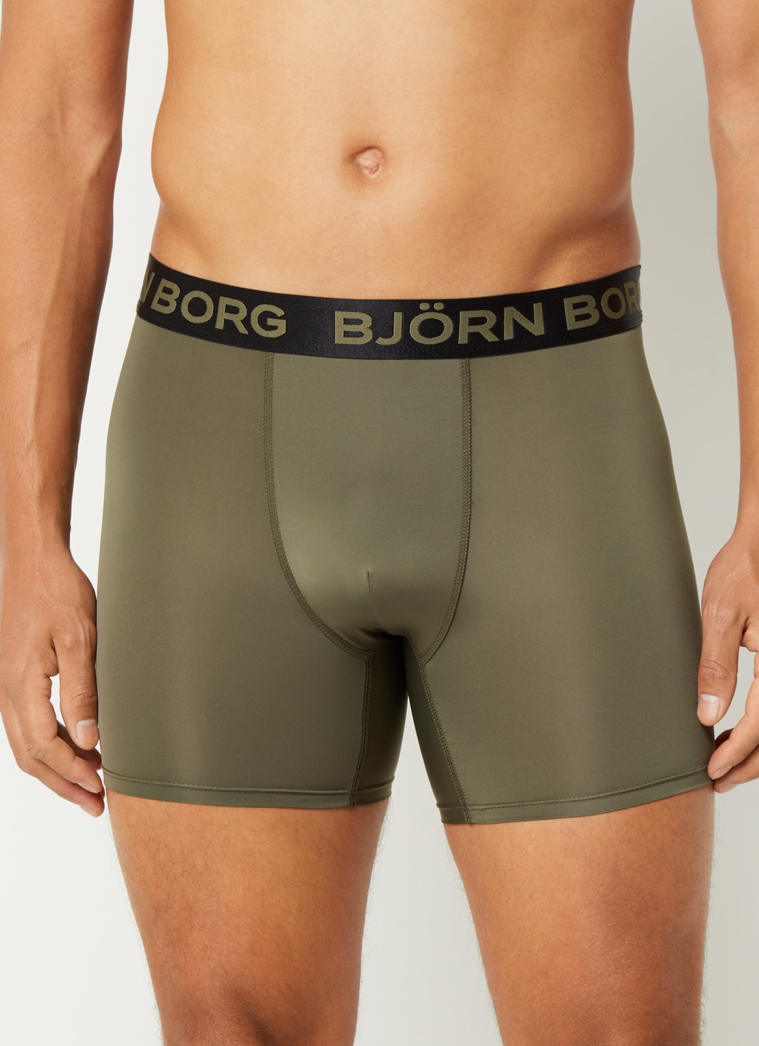 Björn Borg Boxershort met logoband van microfiber in 5-pack - voorkant 4 donkerblauw