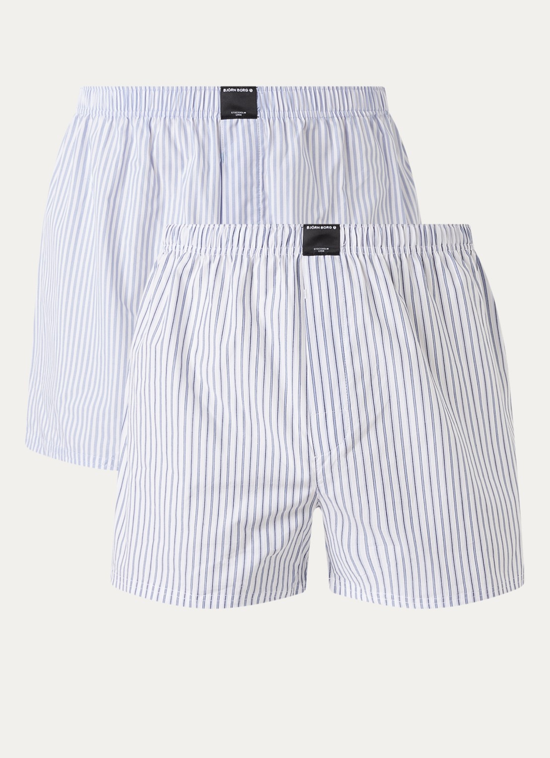 Björn Borg Boxershorts met logoband in 2-pack - voorkant 3 blauw