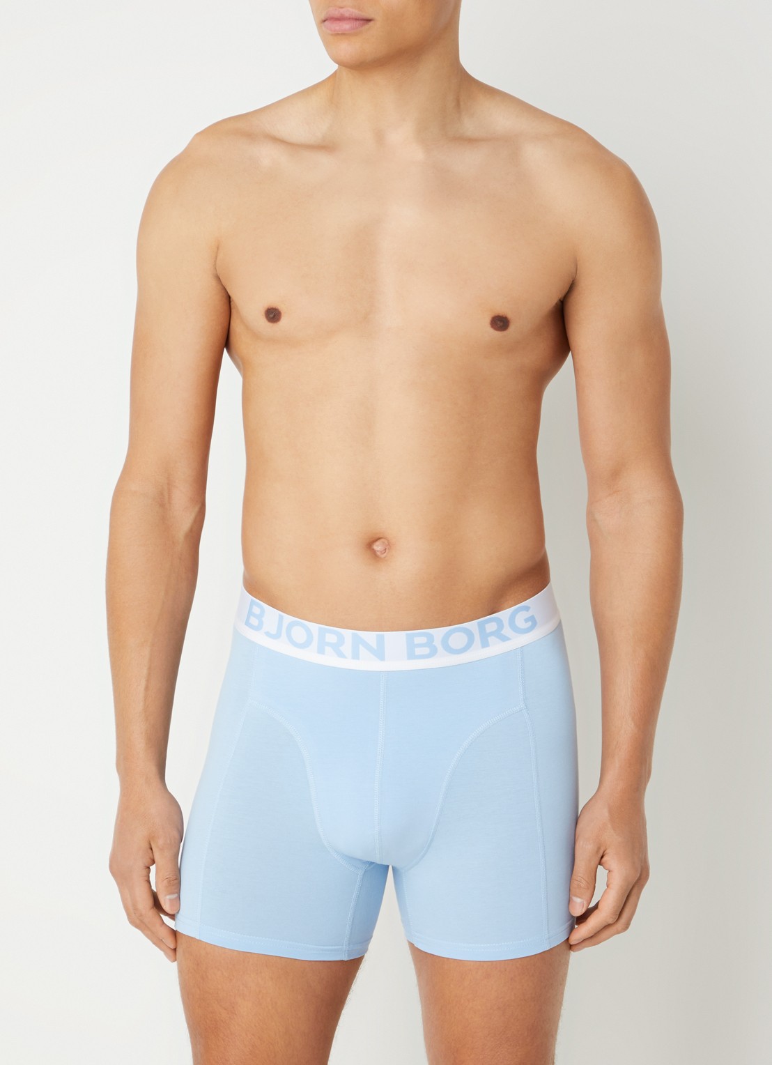 Björn Borg Boxershorts met logoband in 2-pack - detail 2 lichtblauw