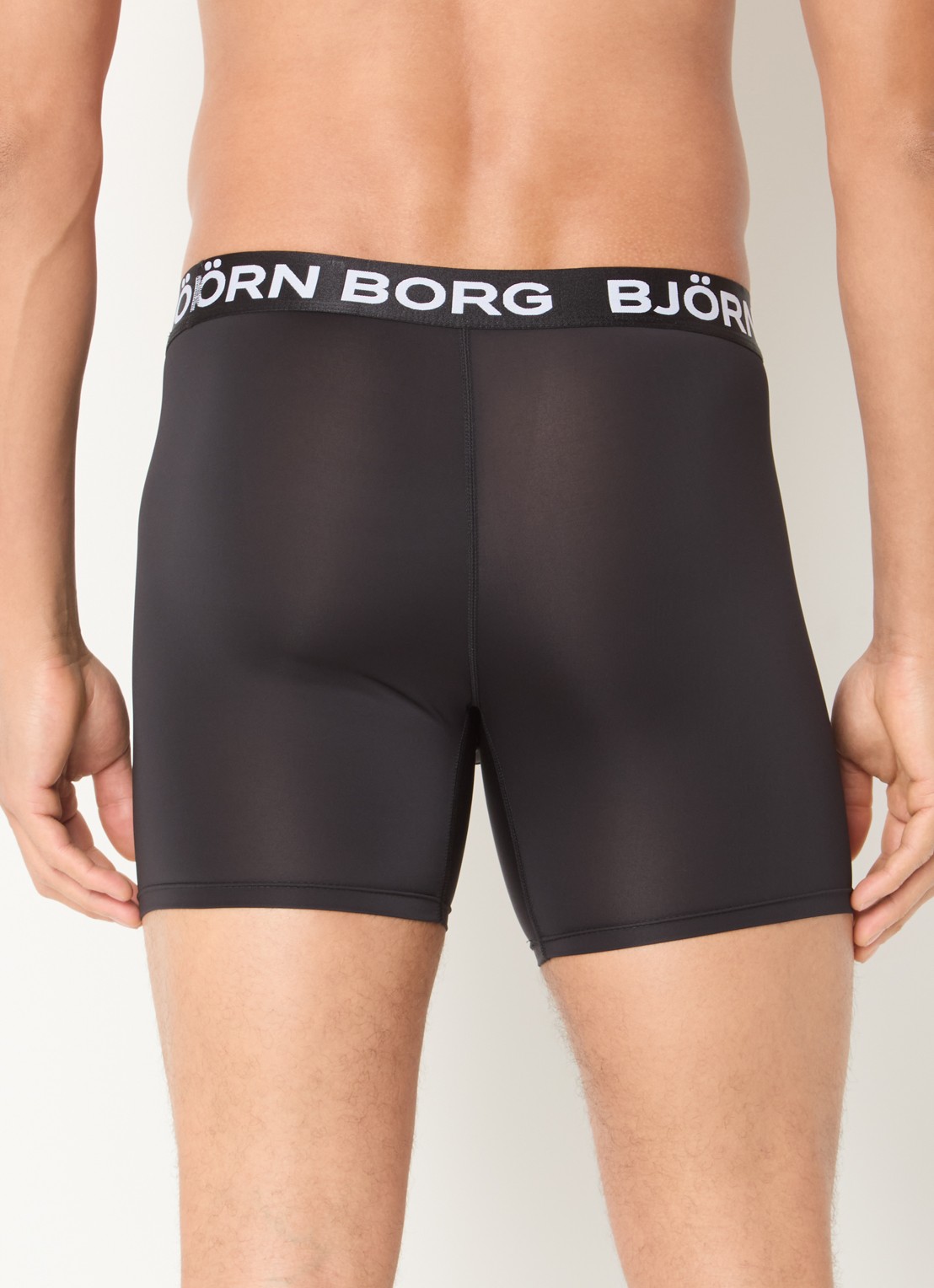 Björn Borg Boxershorts met logoband in 2-pack - achterkant zwart