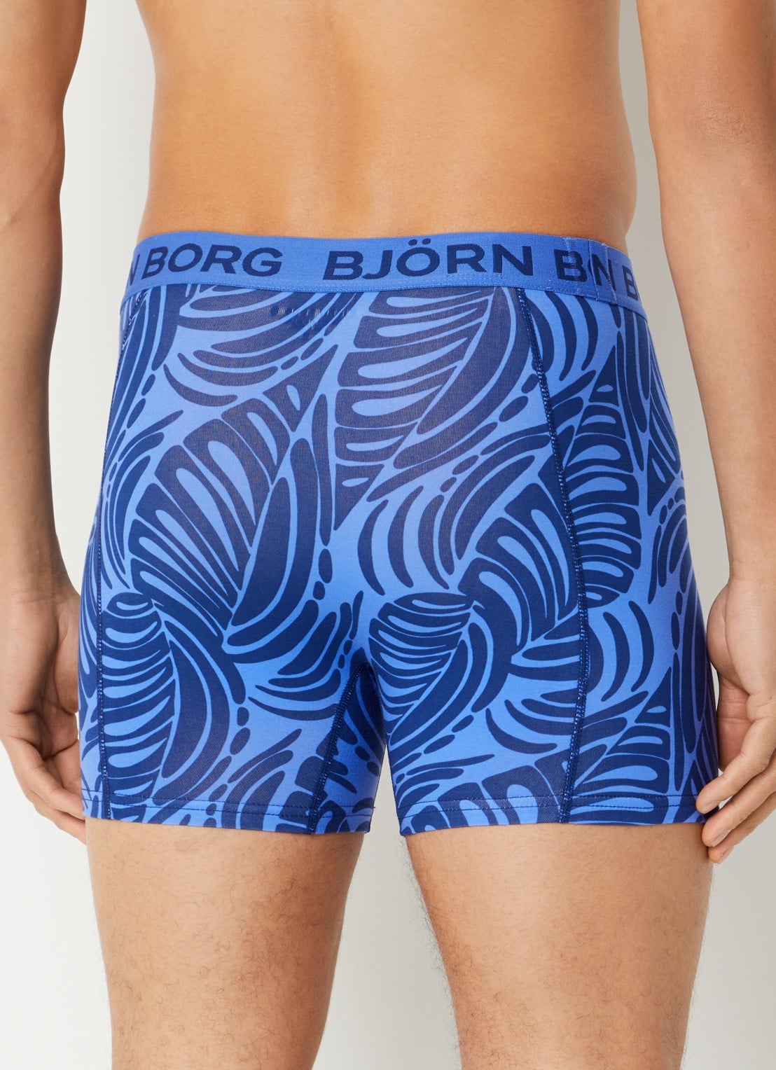 Björn Borg Boxershorts met logoband in 3-pack - achterkant donkerblauw