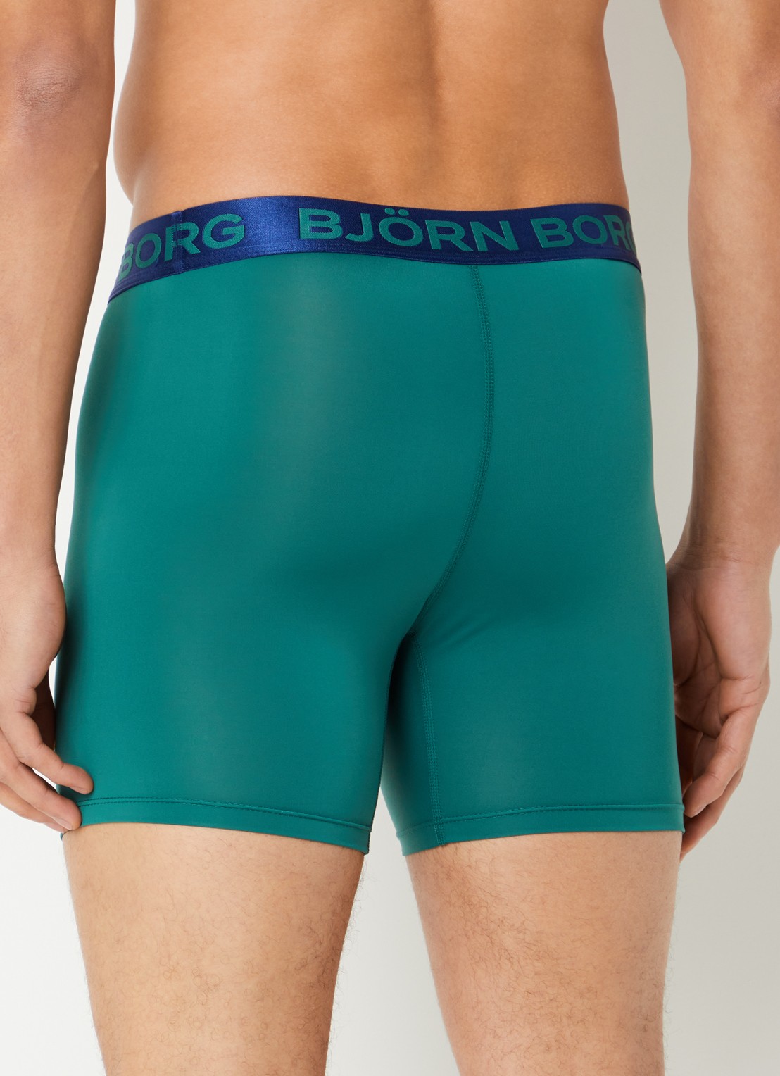 Björn Borg Boxershorts met logoband in 3-pack - achterkant donkerblauw