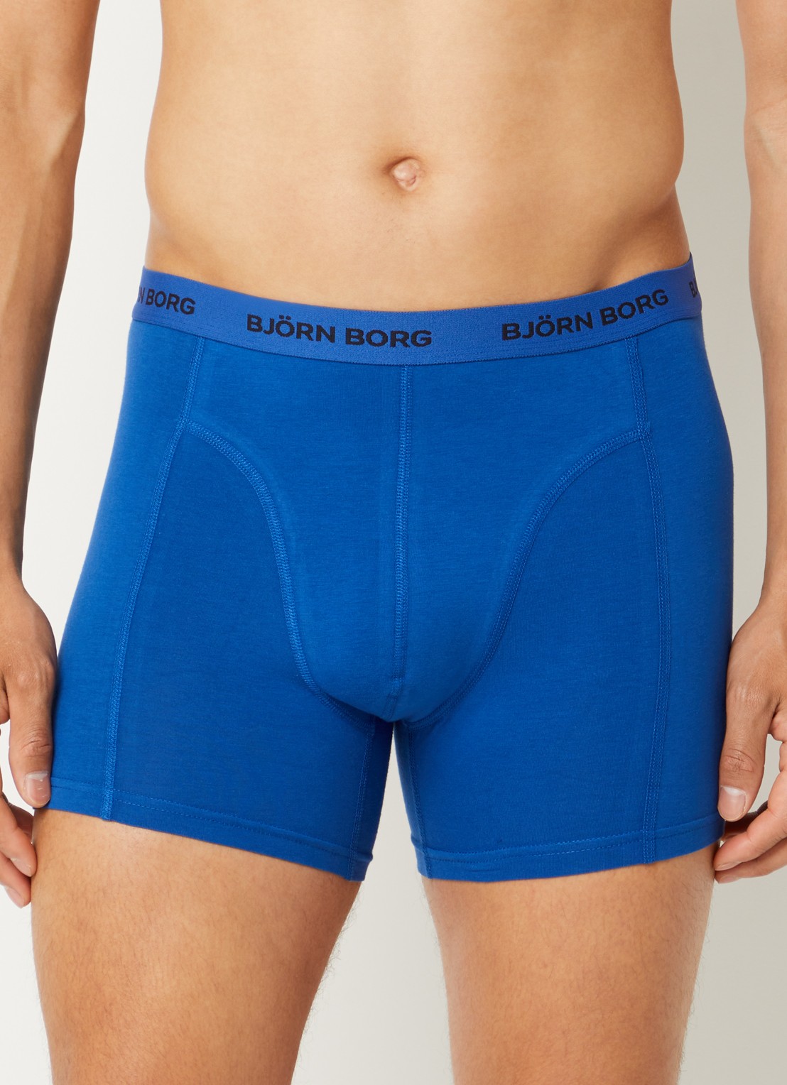 Björn Borg Boxershorts met logoband in 3-pack - voorkant 2 blauw