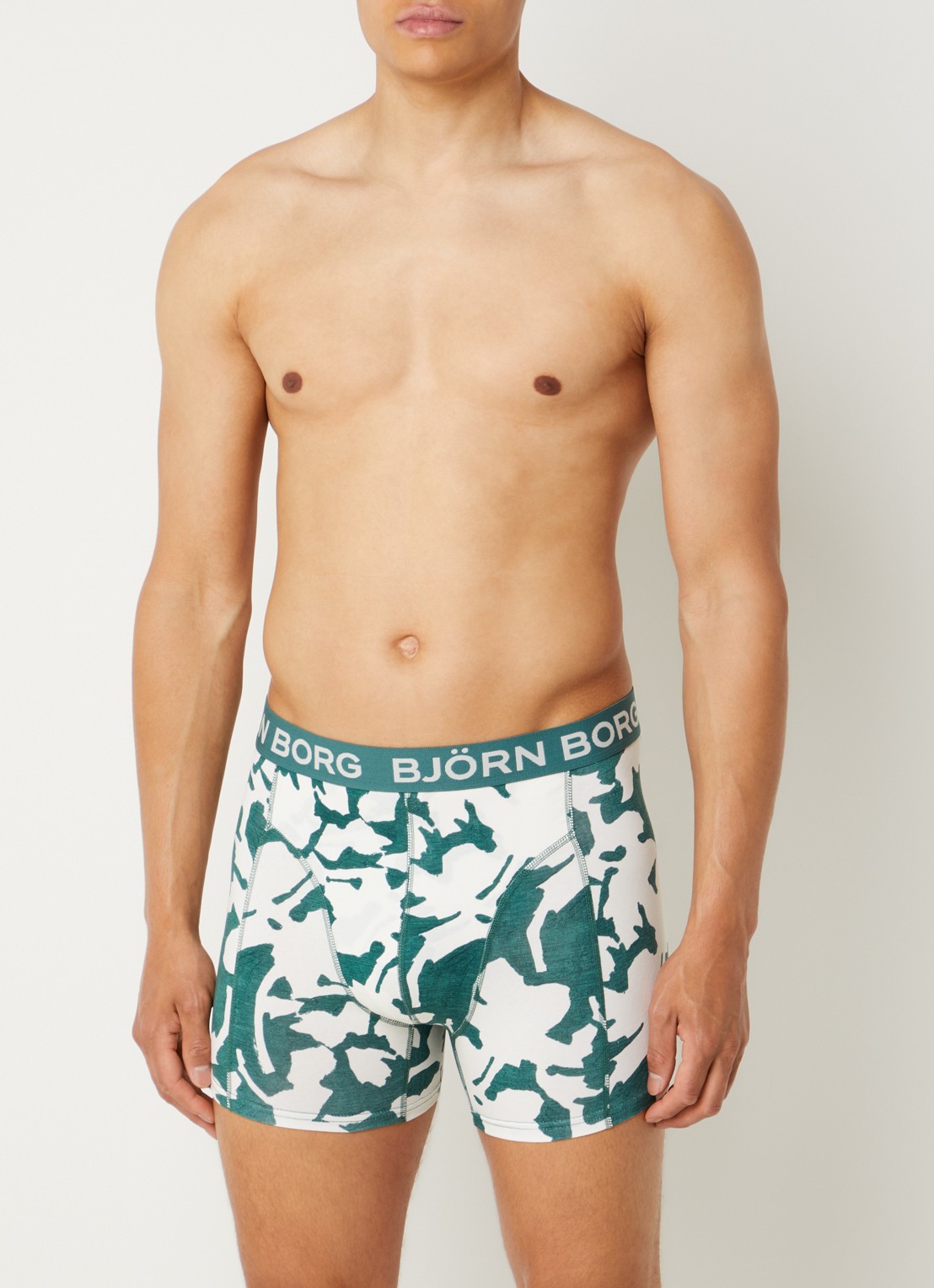 Björn Borg Boxershorts met logoband in 3-pack - detail olijfgroen