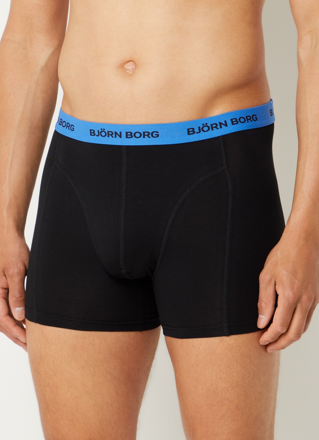 Björn Borg Boxershorts met logoband in 3-pack - voorkant 3 zwart
