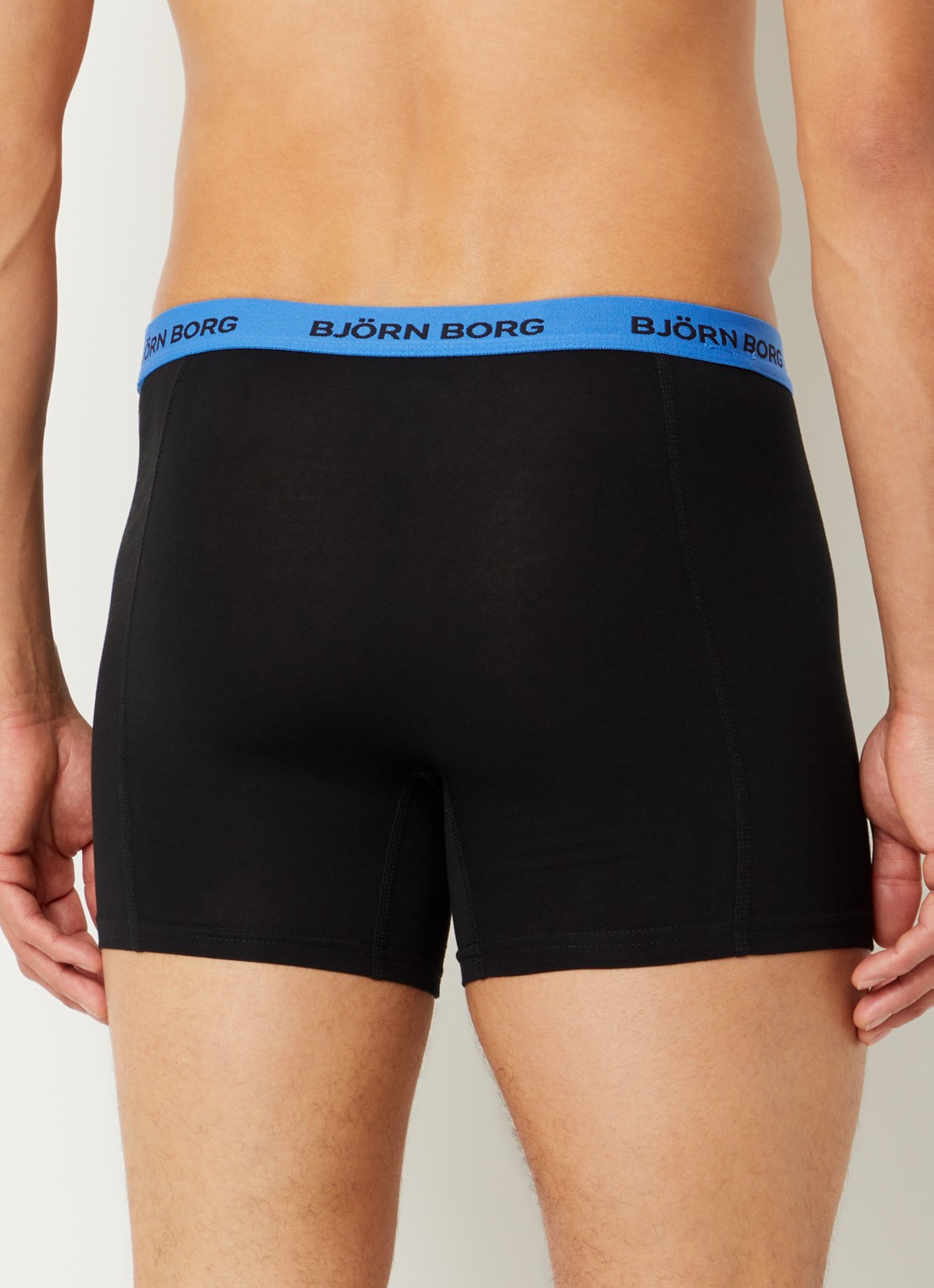 Björn Borg Boxershorts met logoband in 3-pack - achterkant donkerblauw