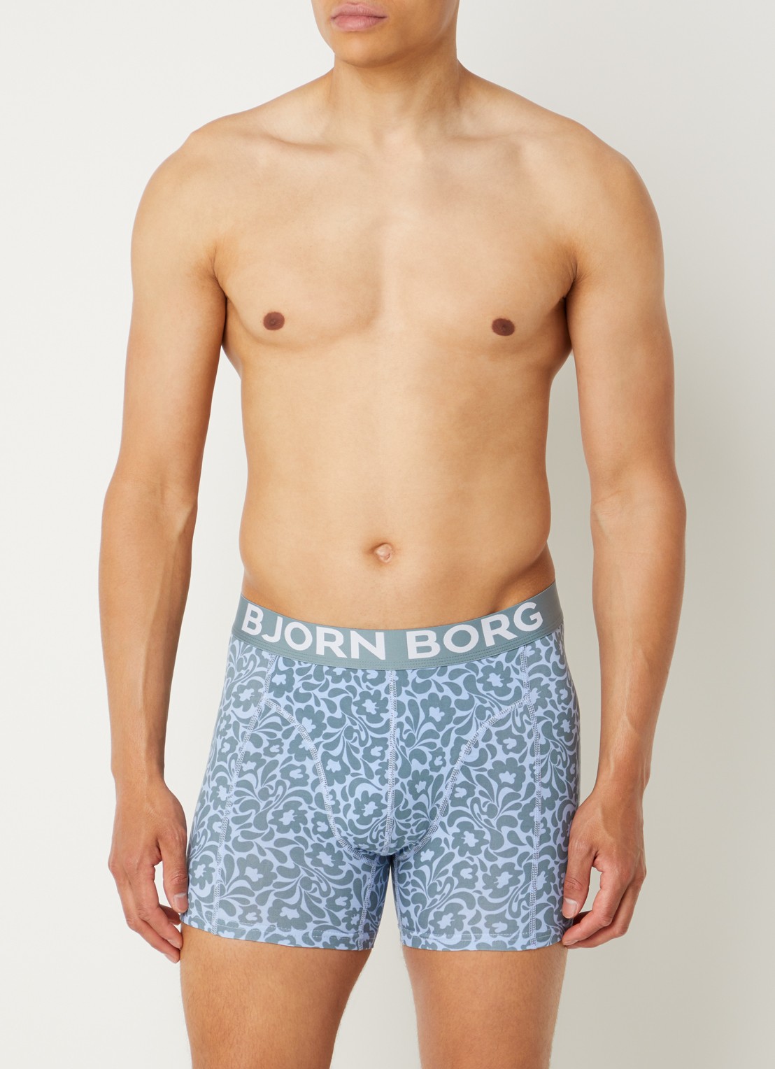 Björn Borg Boxershorts met logoband in 3-pack - detail olijfgroen