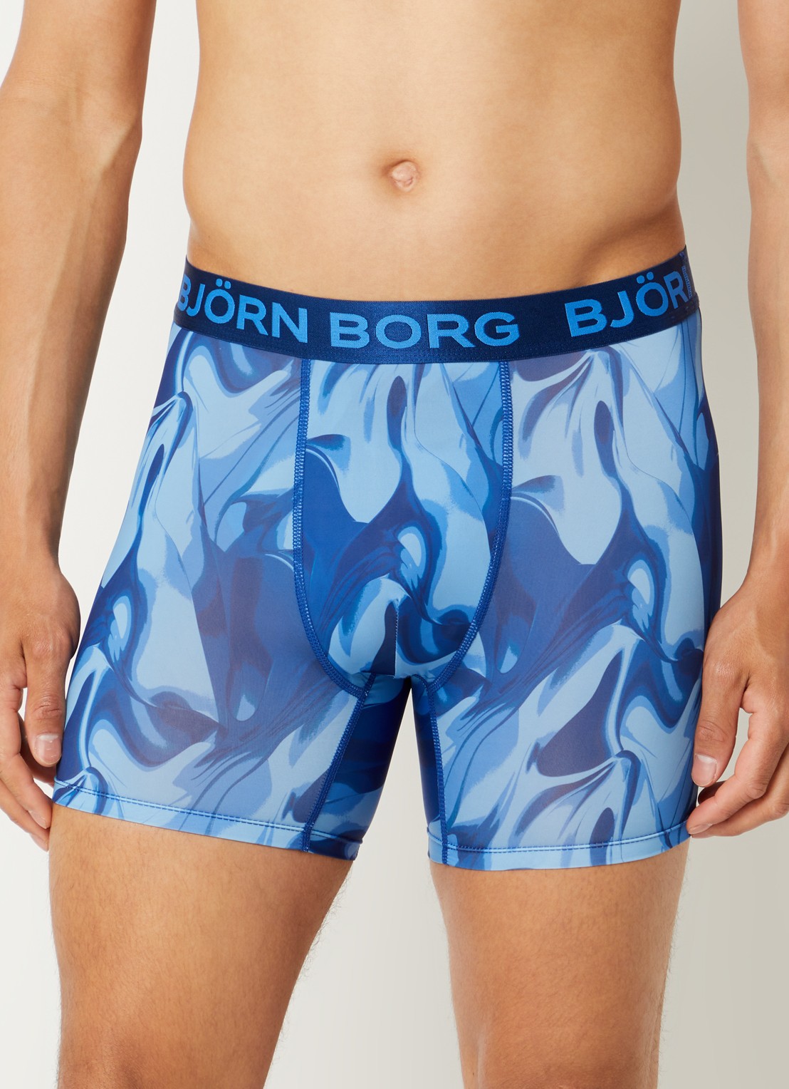 Björn Borg Boxershorts met logoband in 3-pack - voorkant 3 donkerblauw