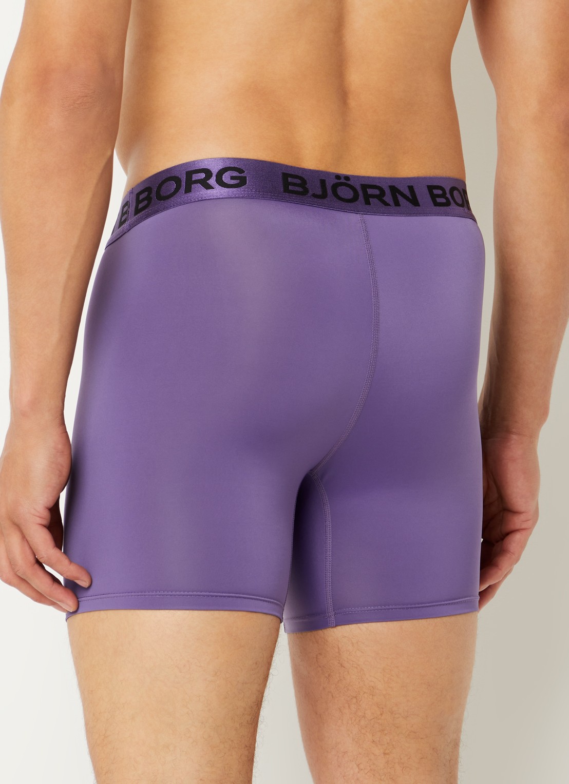 Björn Borg Boxershorts met logoband in 3-pack - achterkant bronsgroen