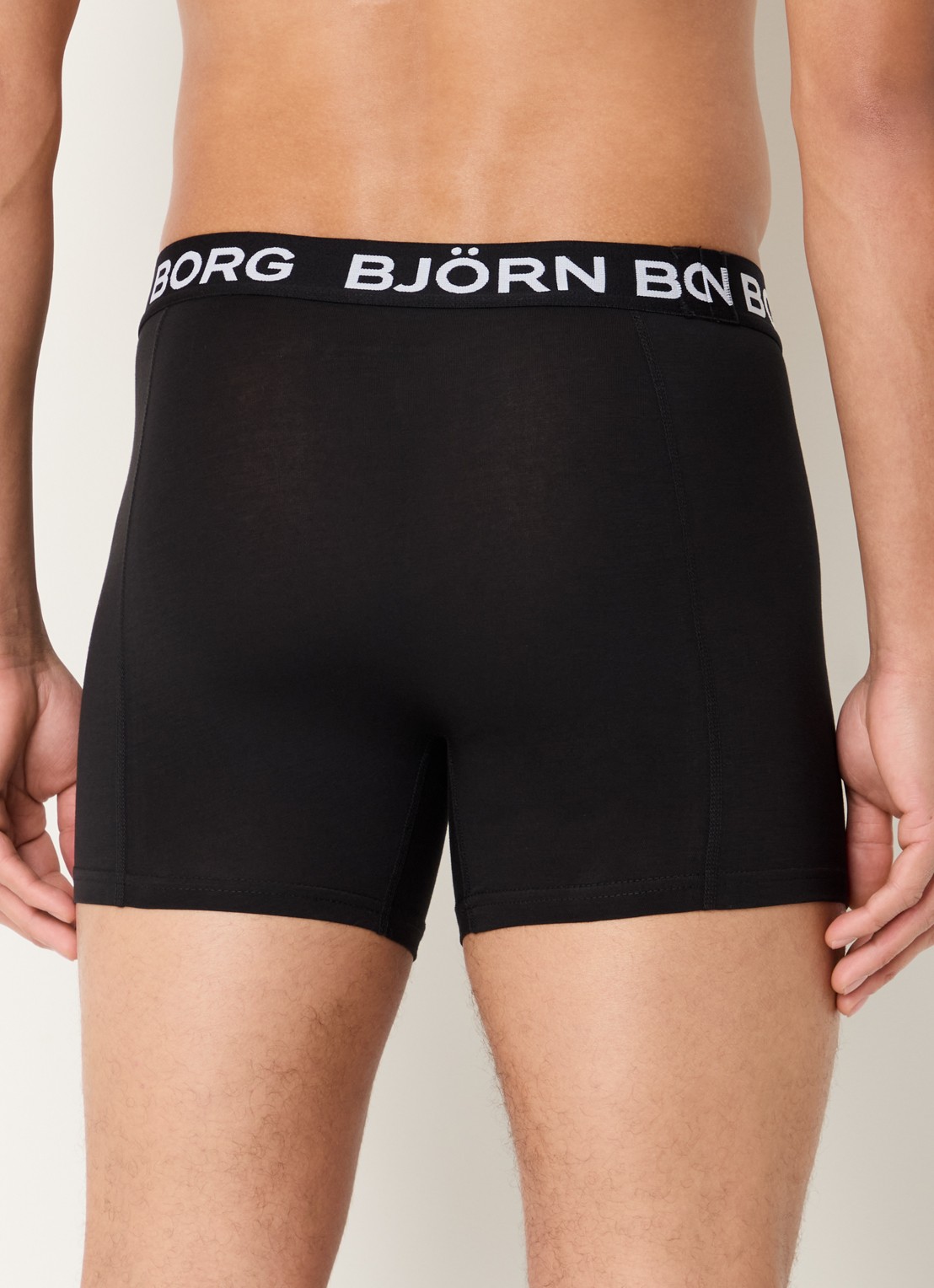 Björn Borg Boxershorts met logoband in 3-pack - achterkant 3 zwart
