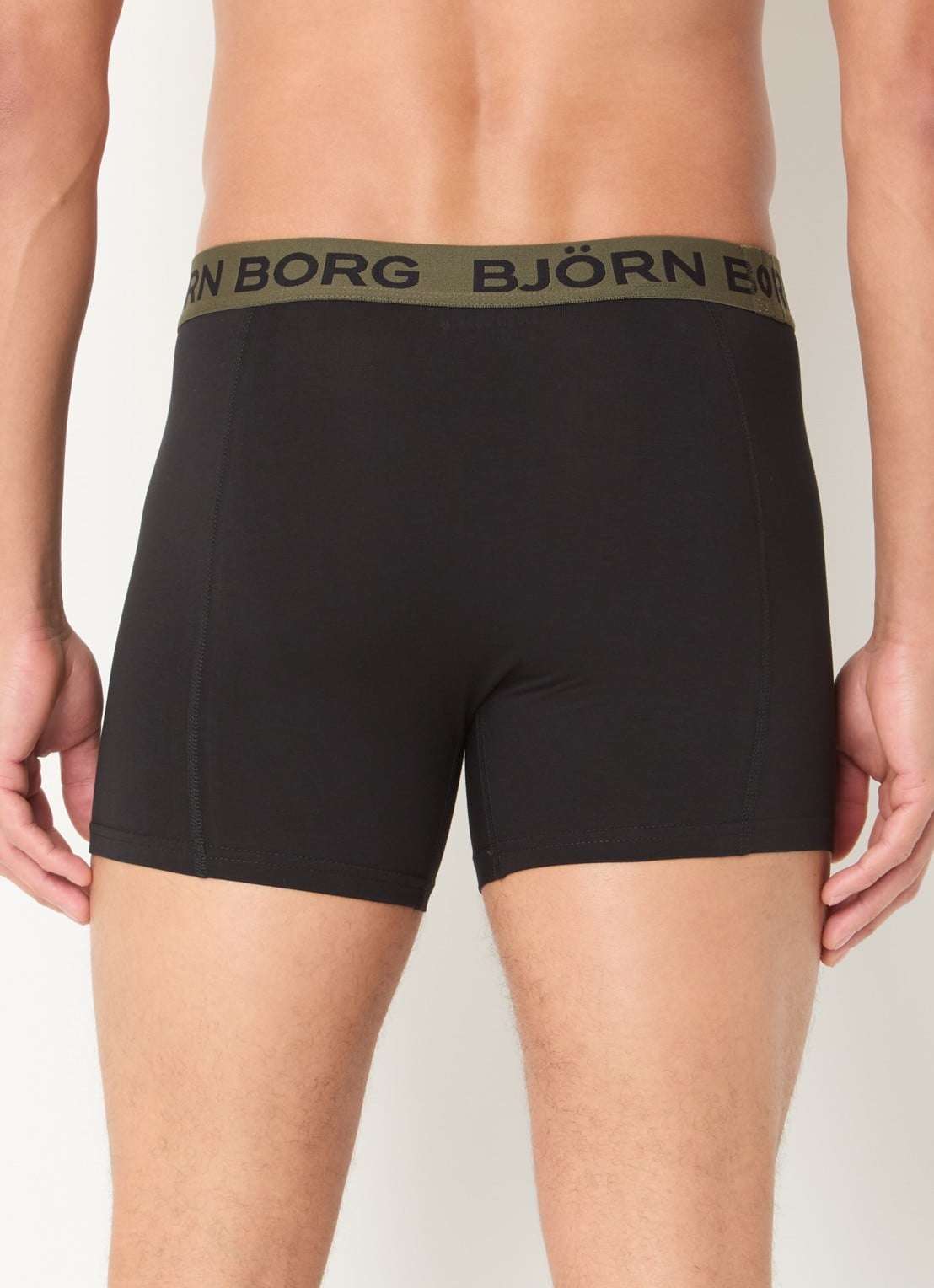 Björn Borg Boxershorts met logoband in 3-pack - achterkant 3 zwart