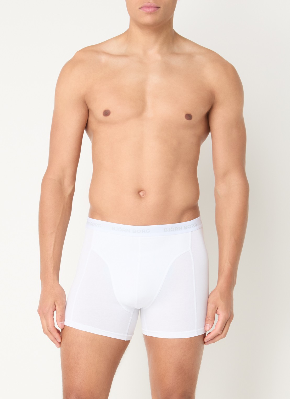 Björn Borg Boxershorts met logoband in 3-pack - voorkant 4 wit
