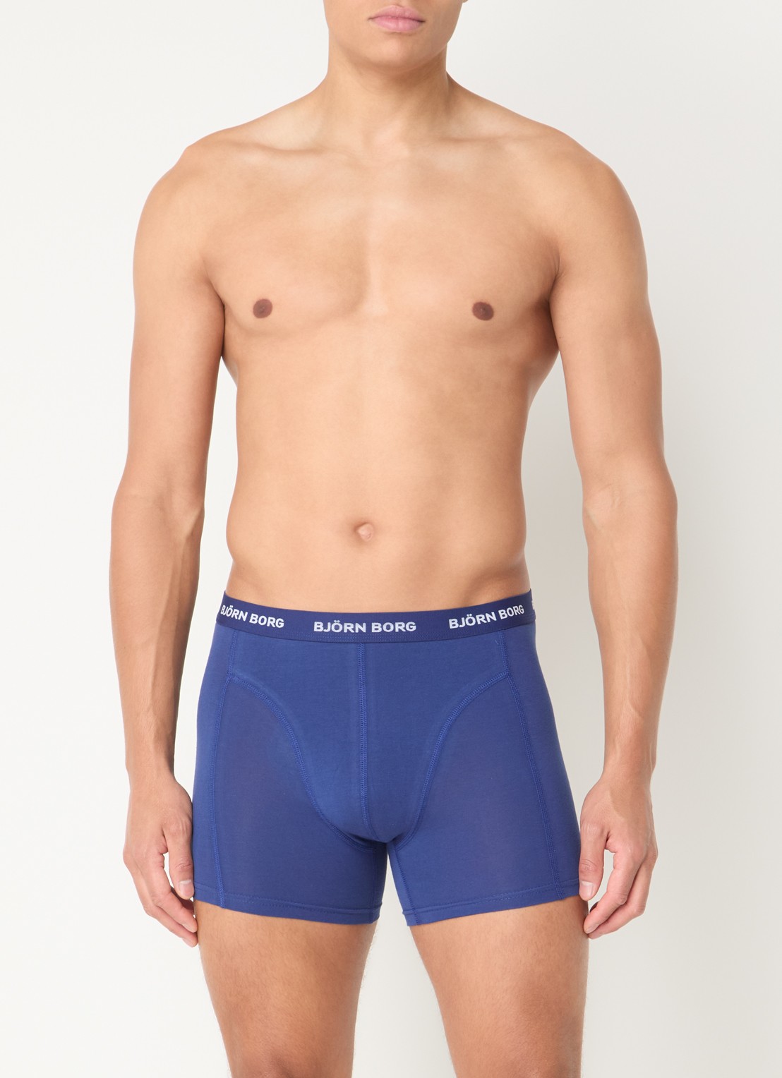 Björn Borg Boxershorts met logoband in 3-pack - voorkant 2 indigo