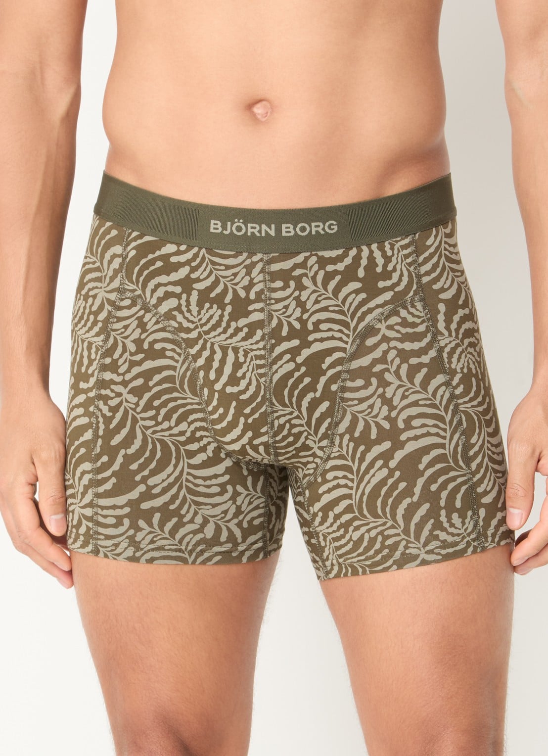 Björn Borg Boxershorts met logoband in 3-pack - detail 2 olijfgroen