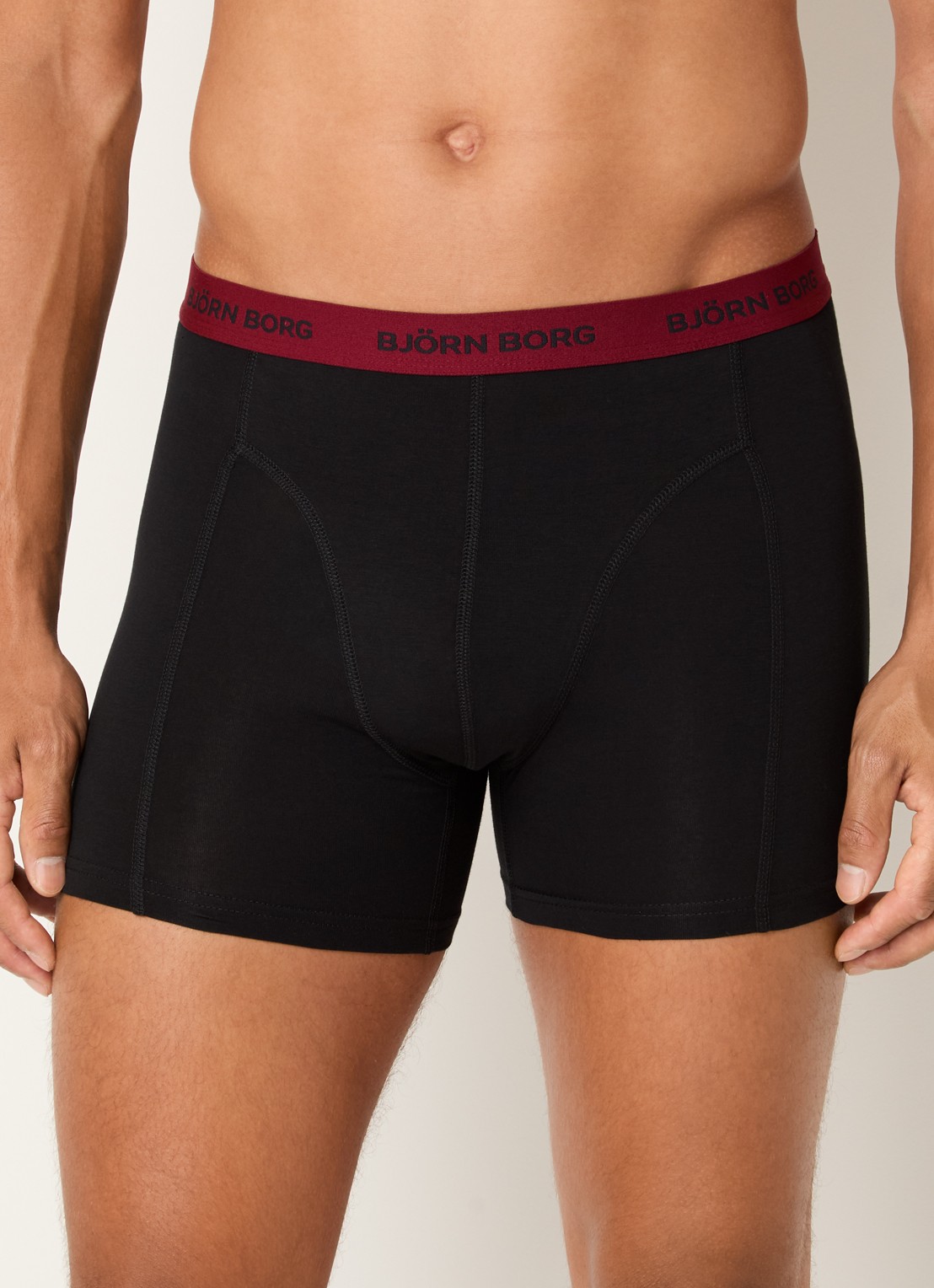 Björn Borg Boxershorts met logoband in 5-pack - detail zwart
