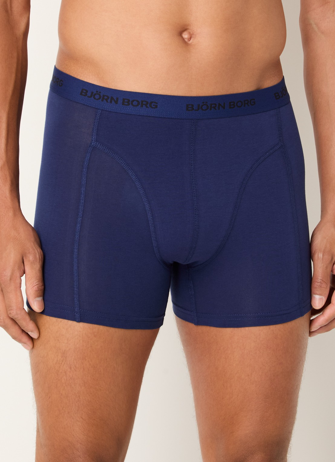 Björn Borg Boxershorts met logoband in 5-pack - detail blauw