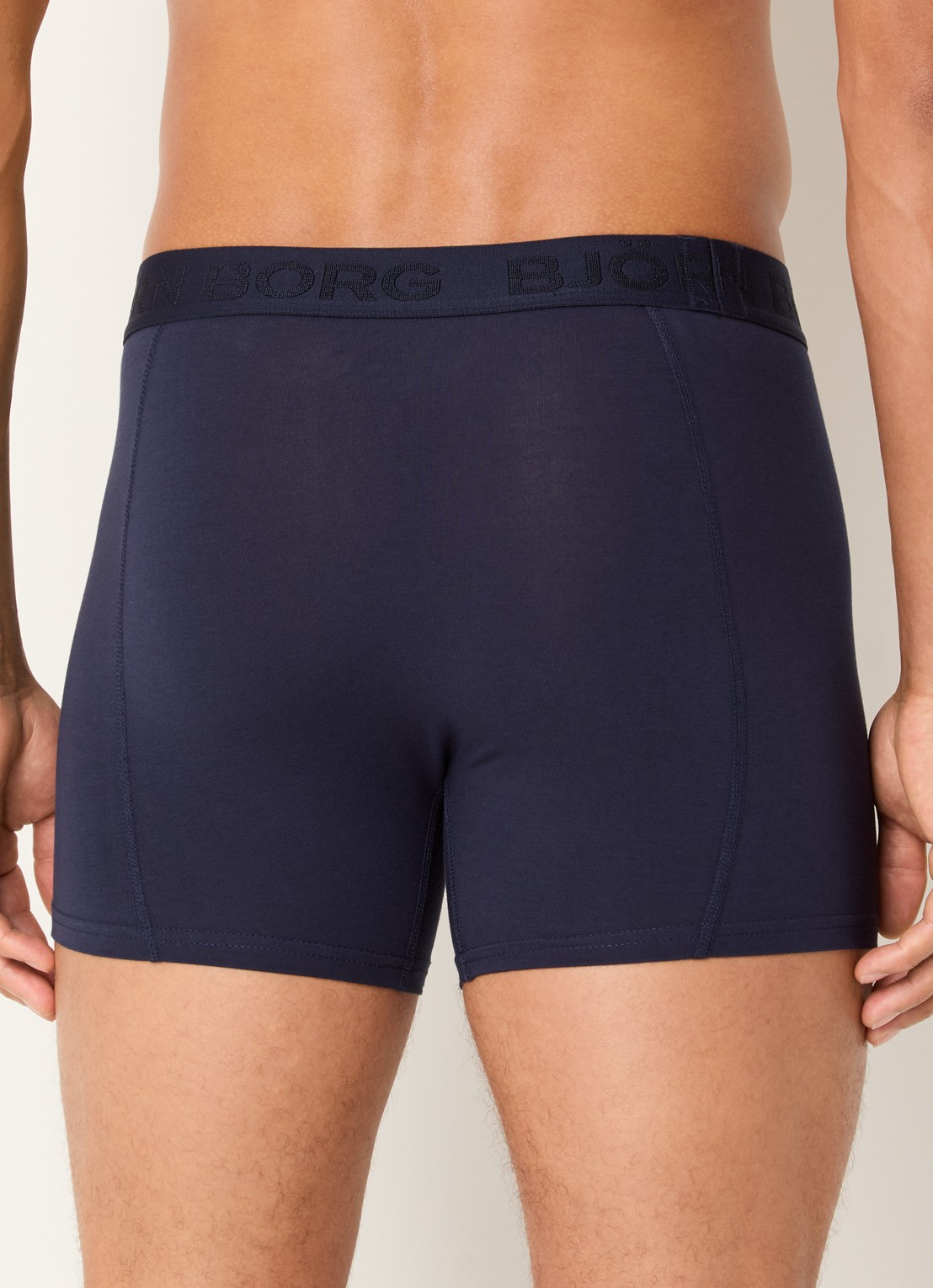 Björn Borg Boxershorts met logoband in 5-pack - achterkant 2 donkerblauw