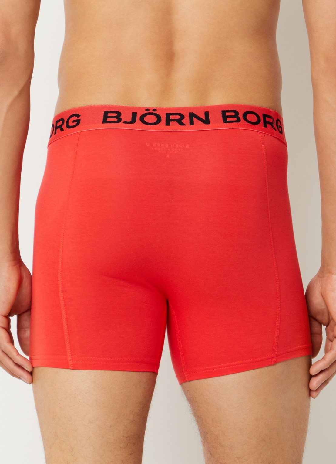 Björn Borg Boxershorts met logoband in 5-pack - achterkant rood