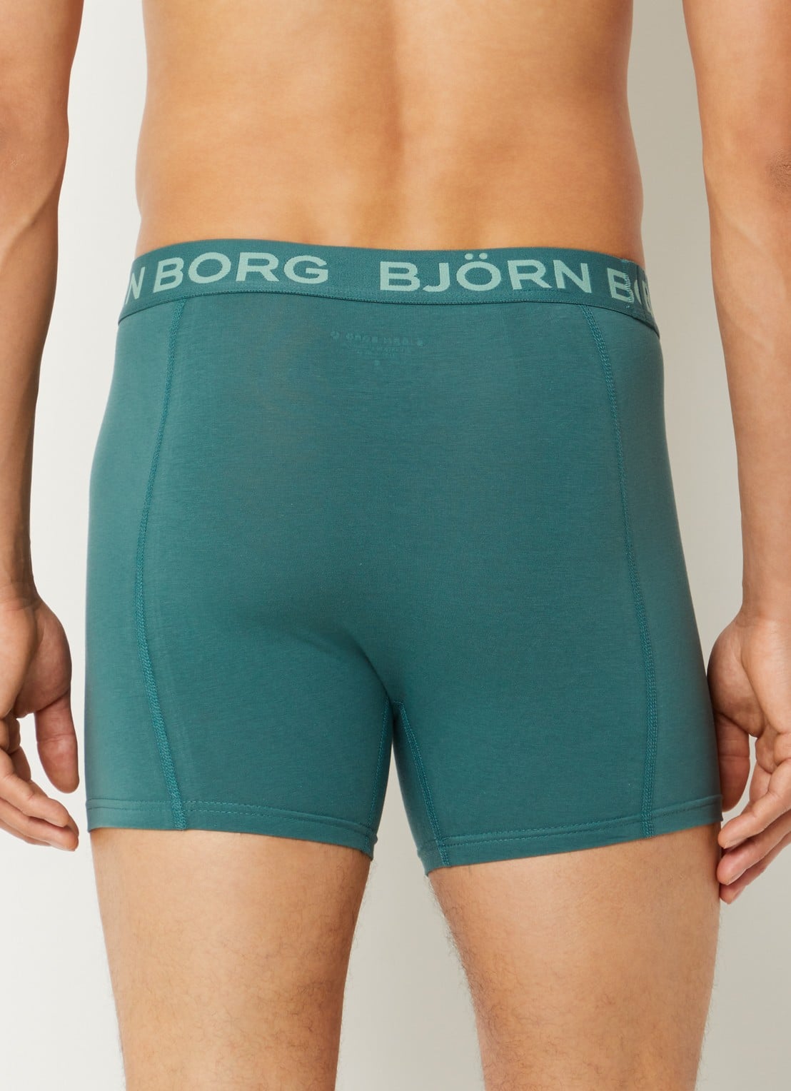 Björn Borg Boxershorts met logoband in 5-pack - achterkant 4 olijfgroen