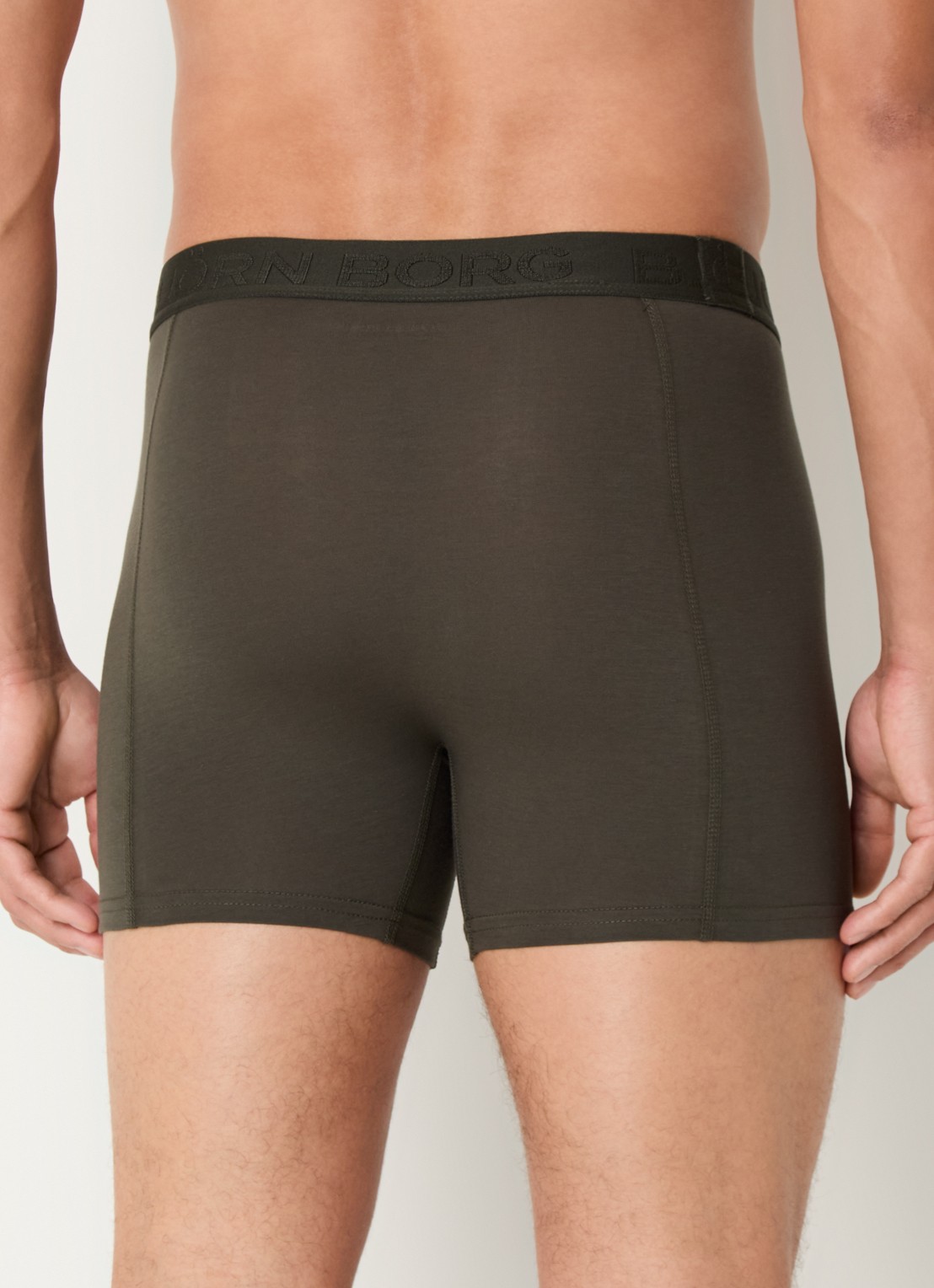 Björn Borg Boxershorts met logoband in 5-pack - achterkant 3 donkergroen