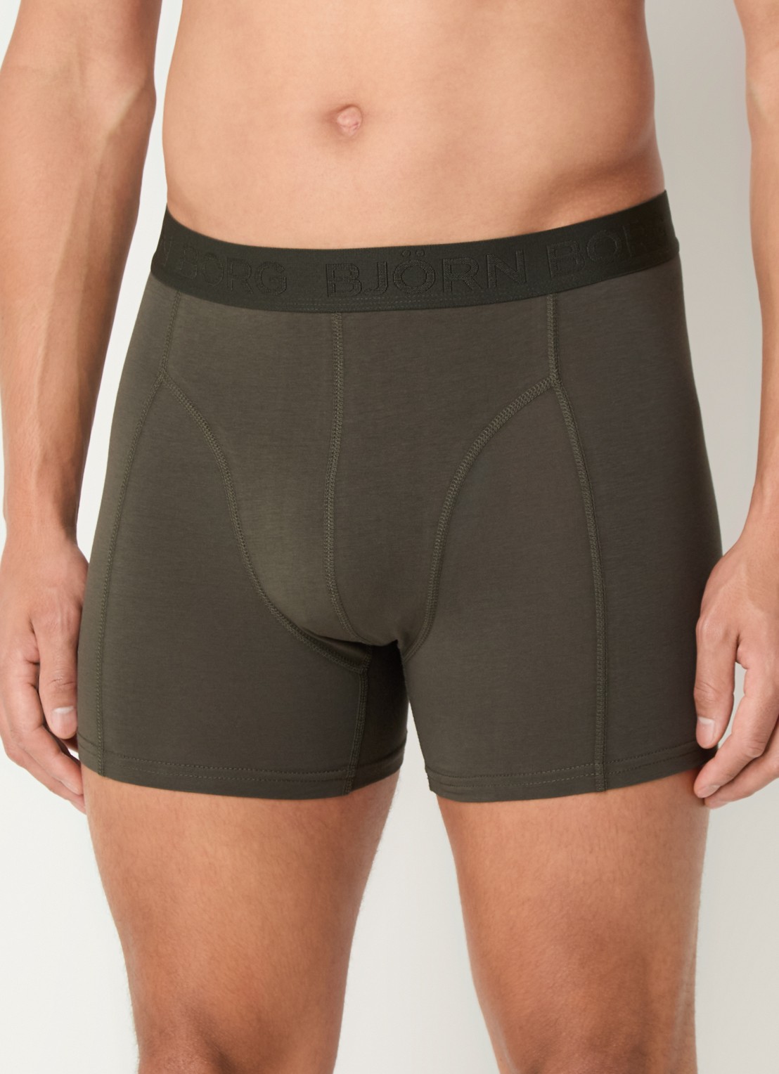 Björn Borg Boxershorts met logoband in 5-pack - detail 4 donkergroen