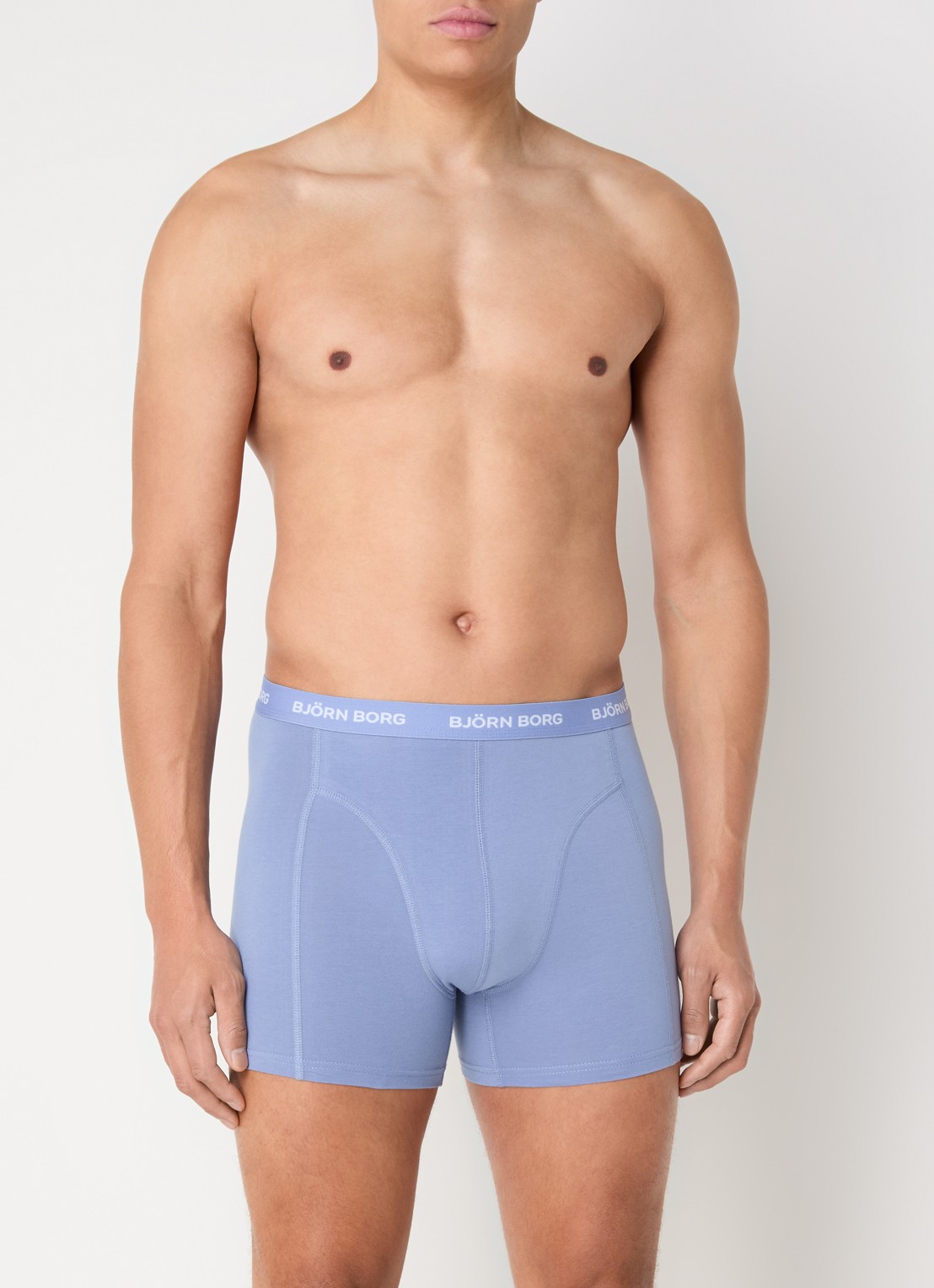 Björn Borg Boxershorts met logoband in 5-pack - voorkant 2 donkerblauw