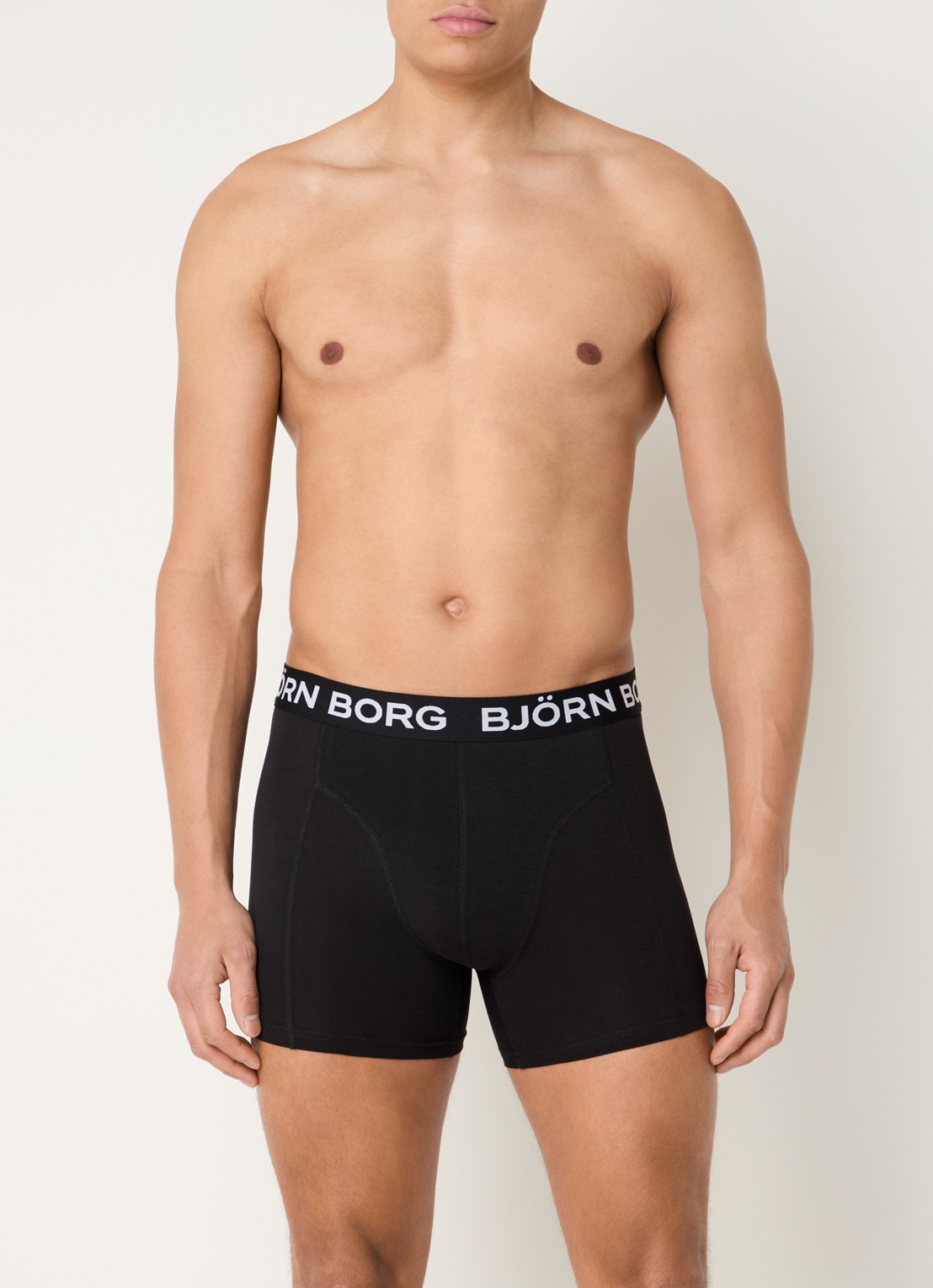Björn Borg Boxershorts met logoband in 5-pack - voorkant 4 zwart
