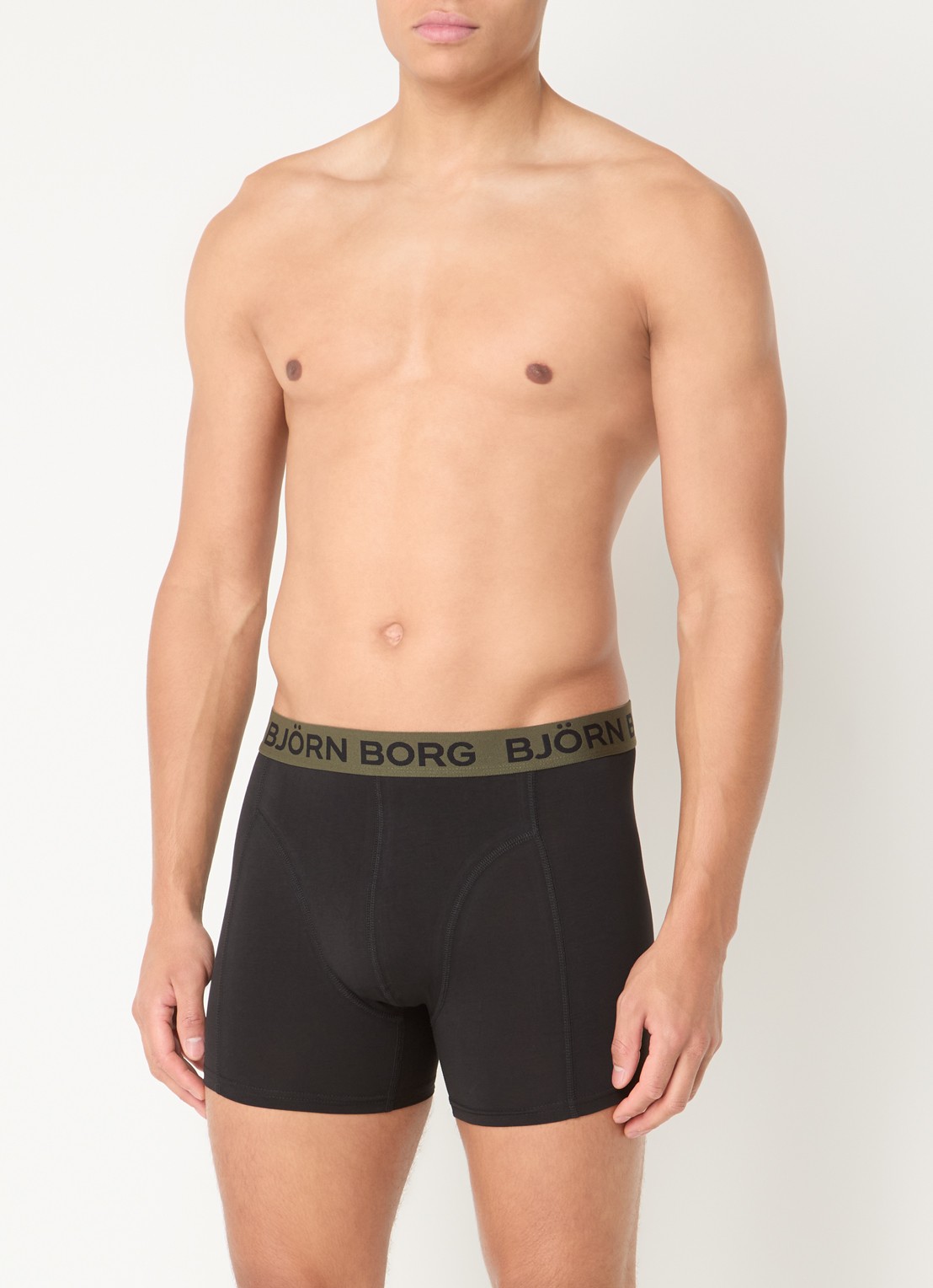Björn Borg Boxershorts met logoband in 5-pack - voorkant 2 zwart