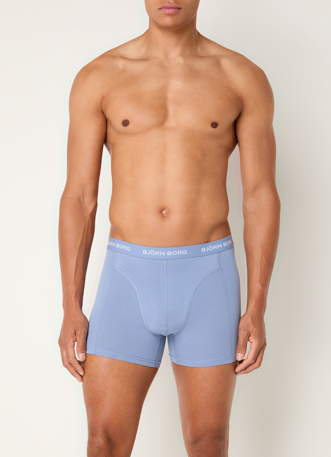Björn Borg Boxershorts met logoband in 7-pack - voorkant 2 blauw