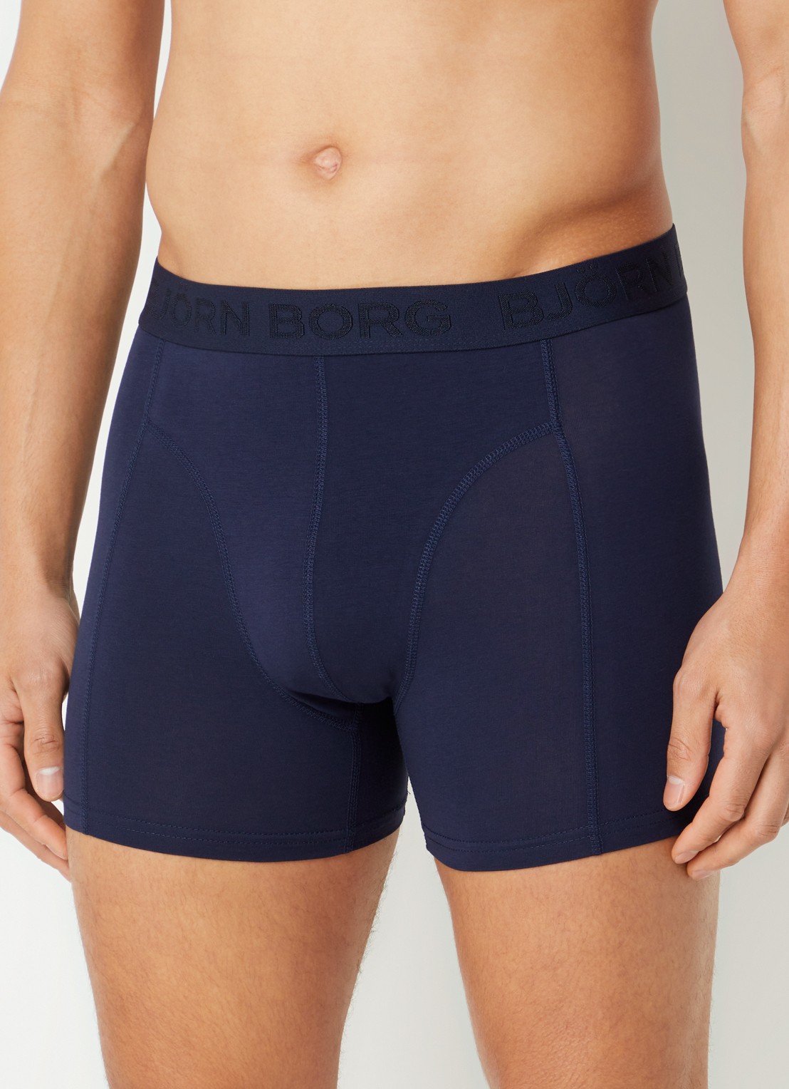 Björn Borg Boxershorts met logoband in 7-pack - voorkant 3 blauw