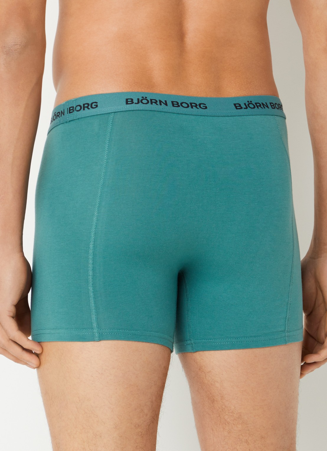Björn Borg Boxershorts met logoband in 7-pack - achterkant 3 olijfgroen