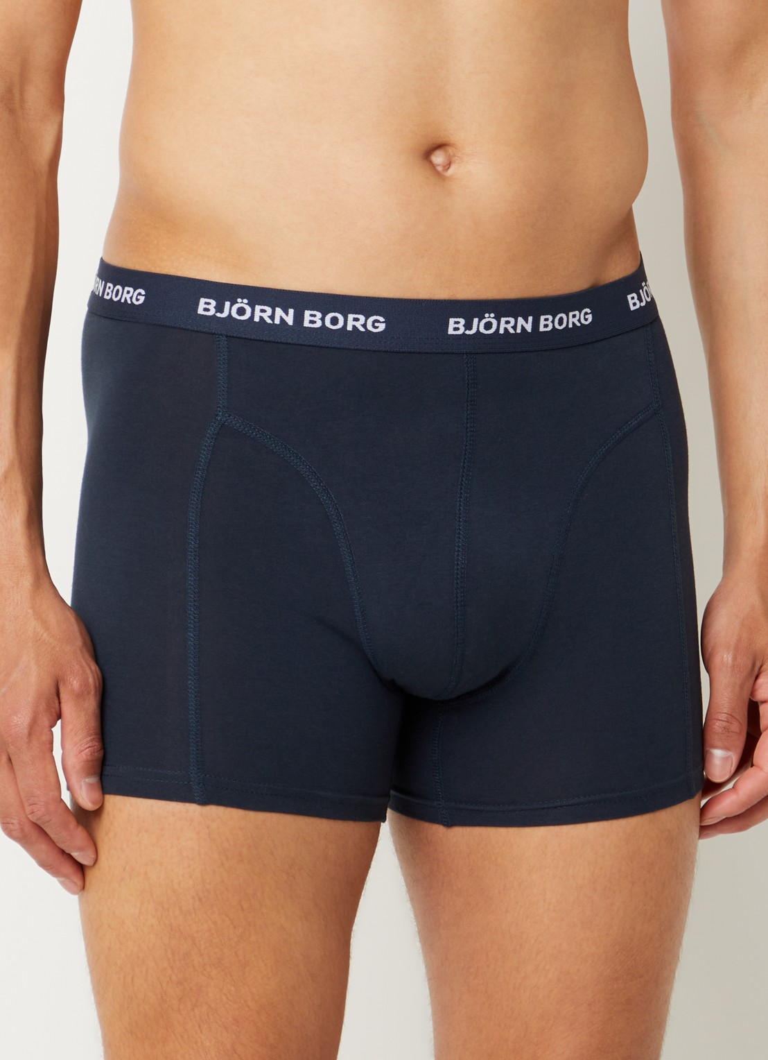 Björn Borg Boxershorts met logoband in 7-pack - voorkant 3 donkergroen