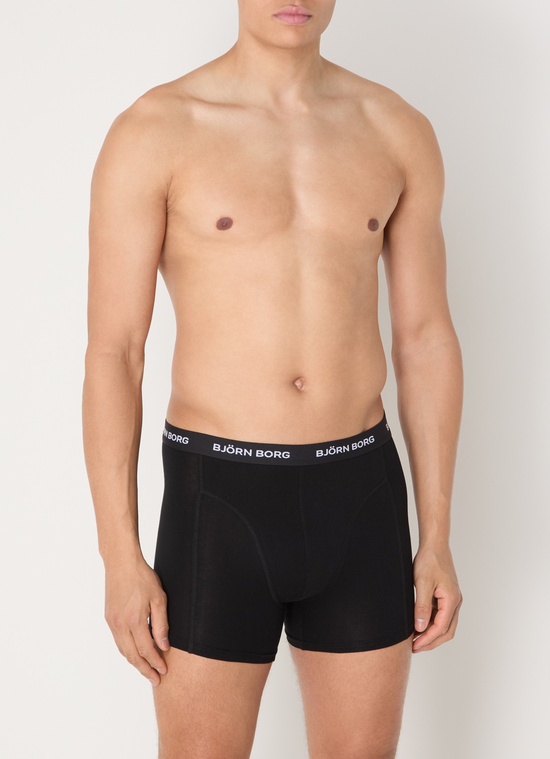 Björn Borg Boxershorts met logoband in 7-pack - voorkant 3 zwart