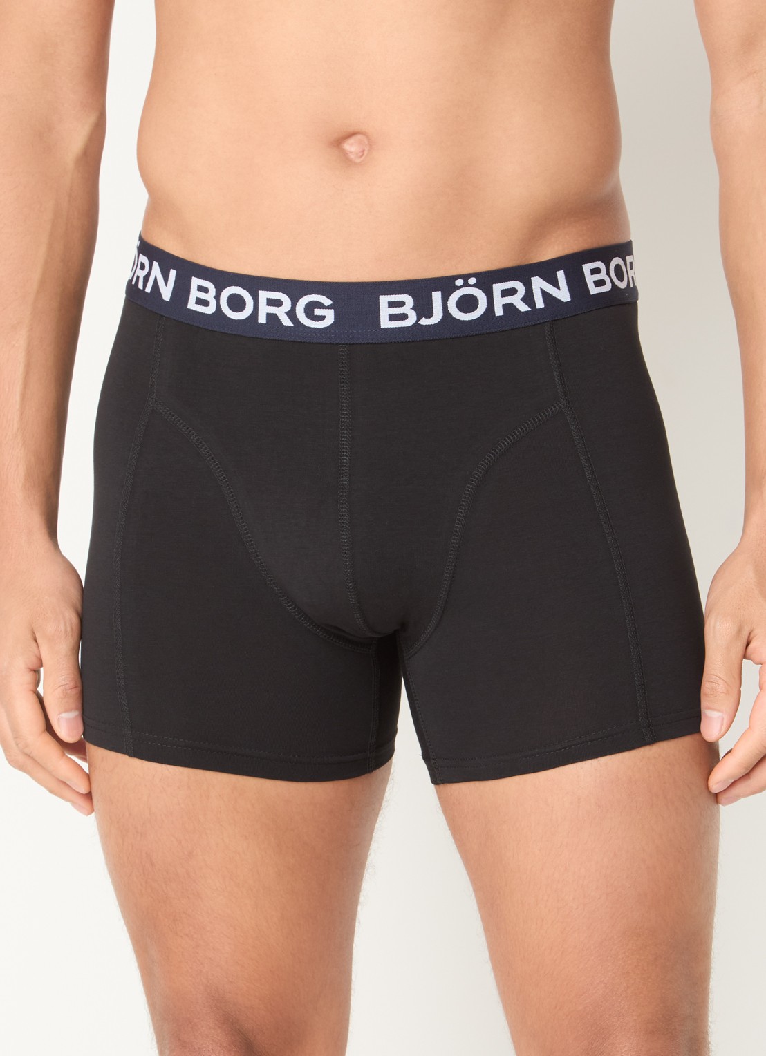 Björn Borg Boxershorts met logoband in 7-pack - detail zwart