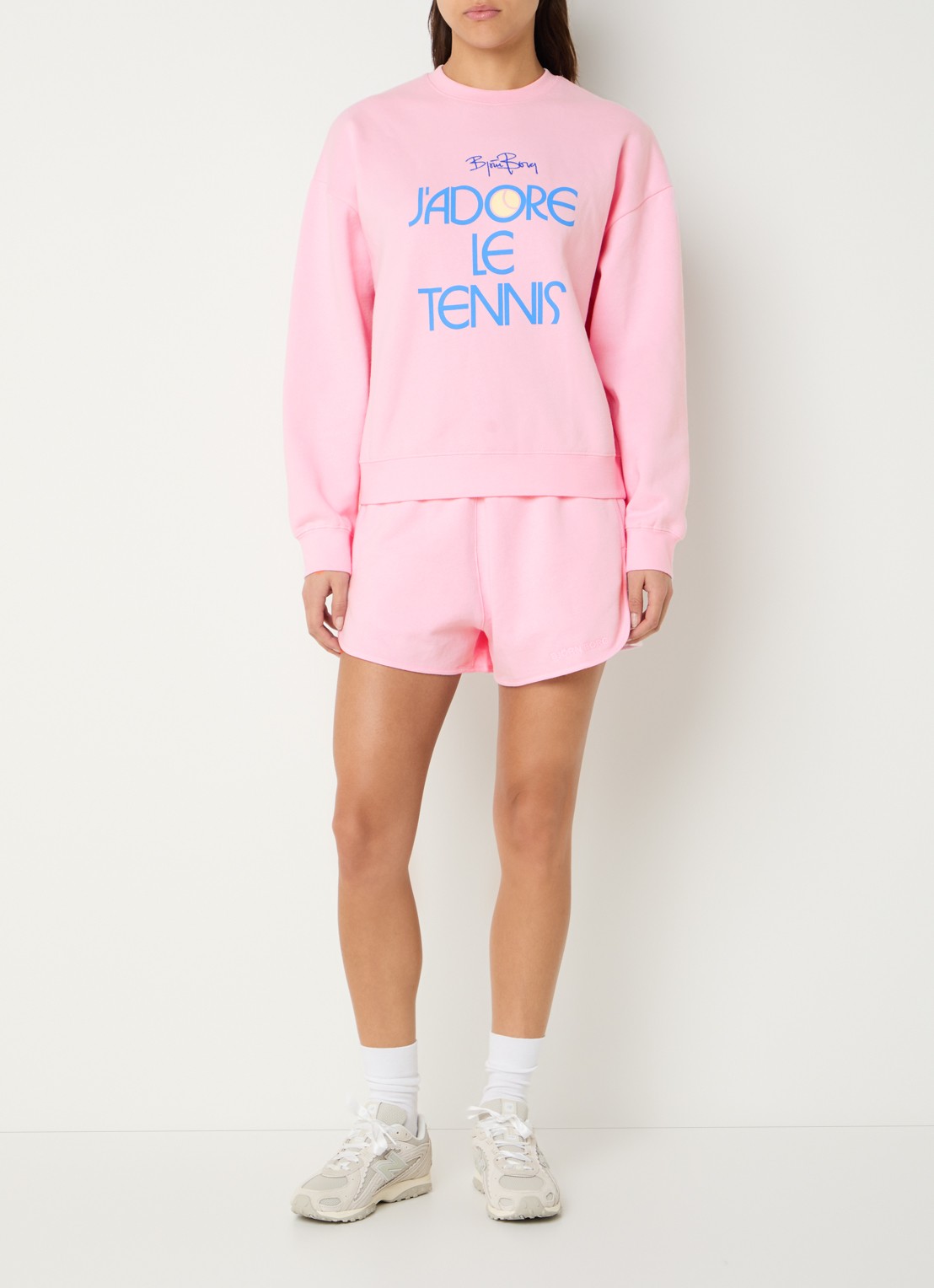 Björn Borg Boyfriend sweater met front- en backprint - voorkant 2 roze