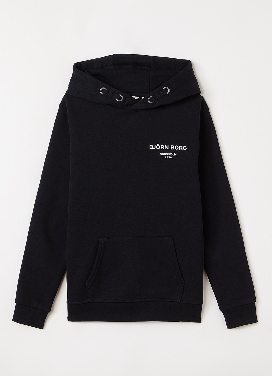 Björn Borg Essential 1 hoodie met logo - voorkant 2 zwart