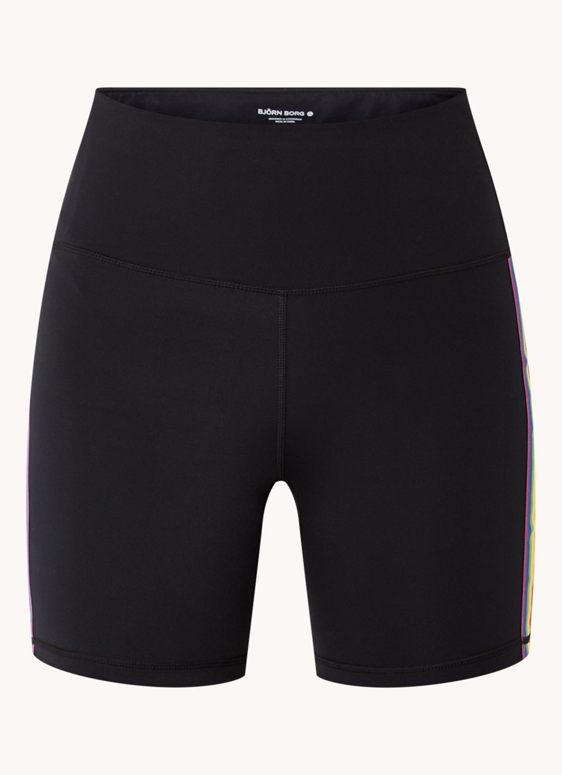 Björn Borg Fietsbroek met streepprint  - voorkant zwart